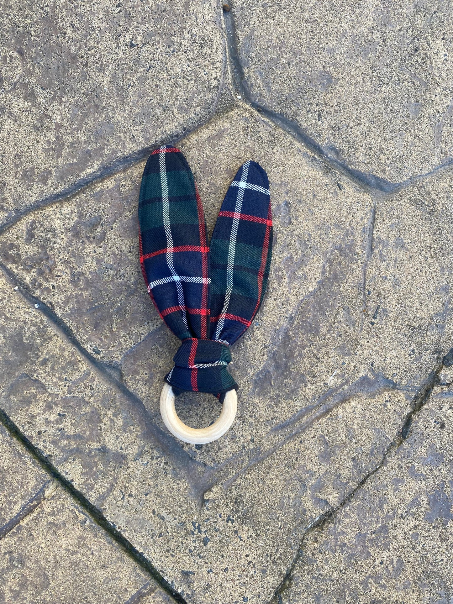 Hunter Tartan Bunny Ear Teether