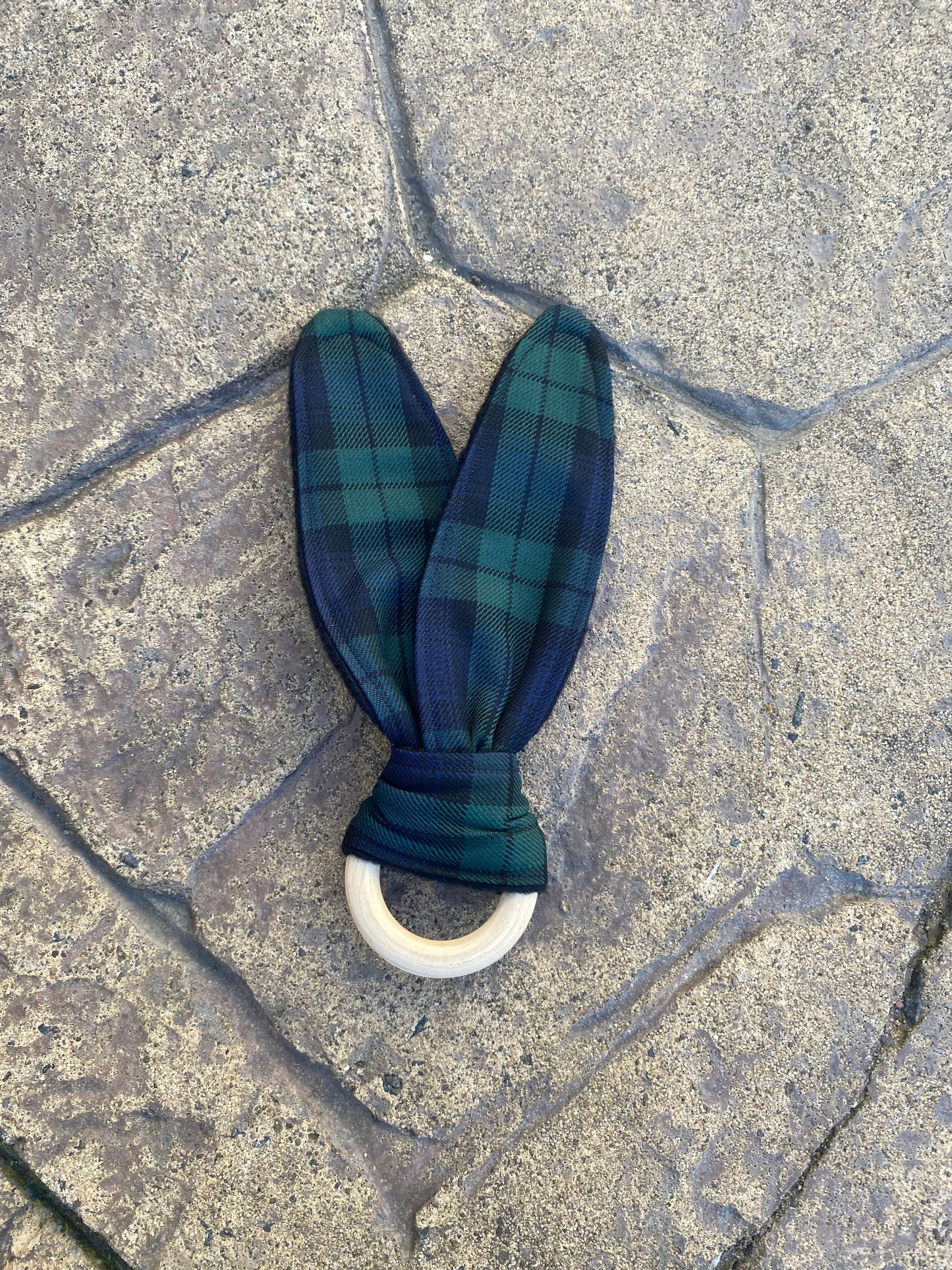 Black Watch Tartan Bunny Ear Teether