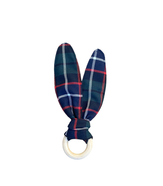 Hunter Tartan Bunny Ear Teether