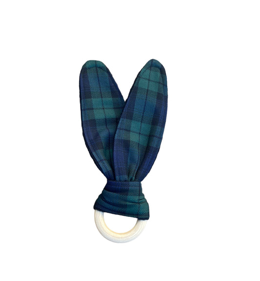 Black Watch Tartan Bunny Ear Teether