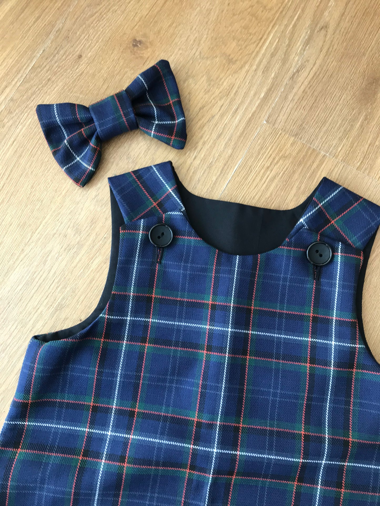 Isle of Arran Tartan, Pinafore and Hair Bow Set