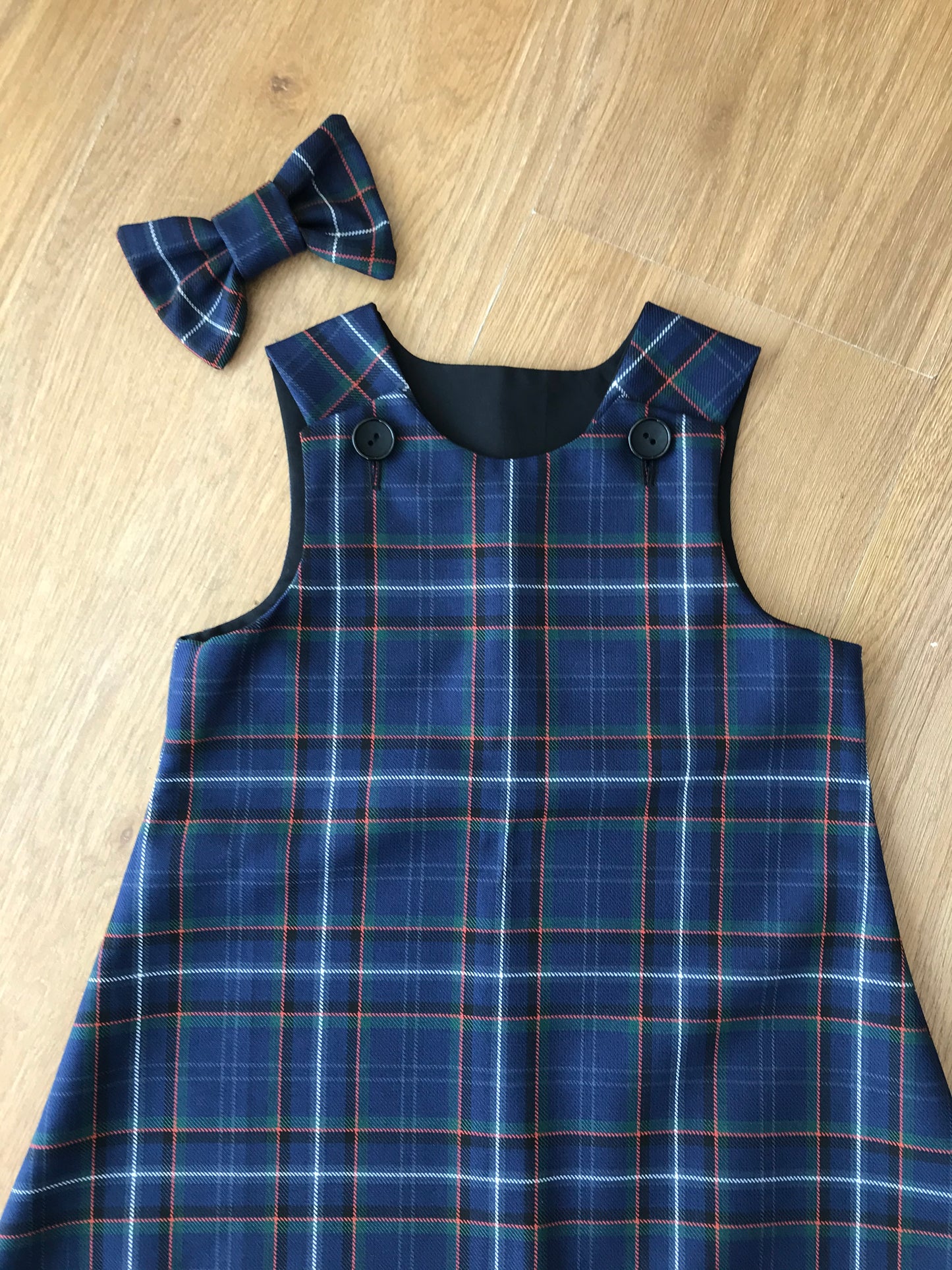 Isle of Arran Tartan, Pinafore and Hair Bow Set