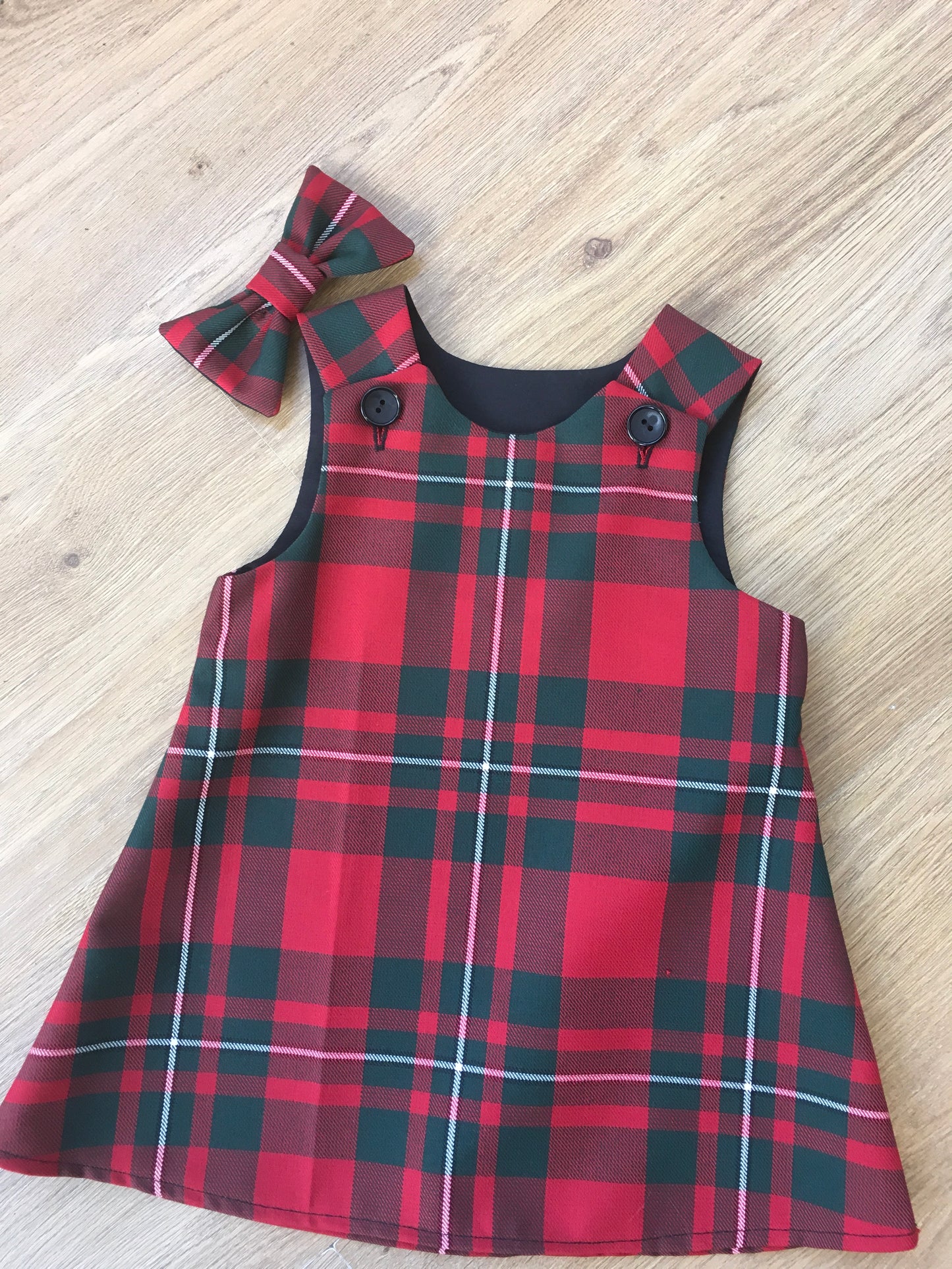 MacGregor Tartan, Pinafore and Hair Bow Set