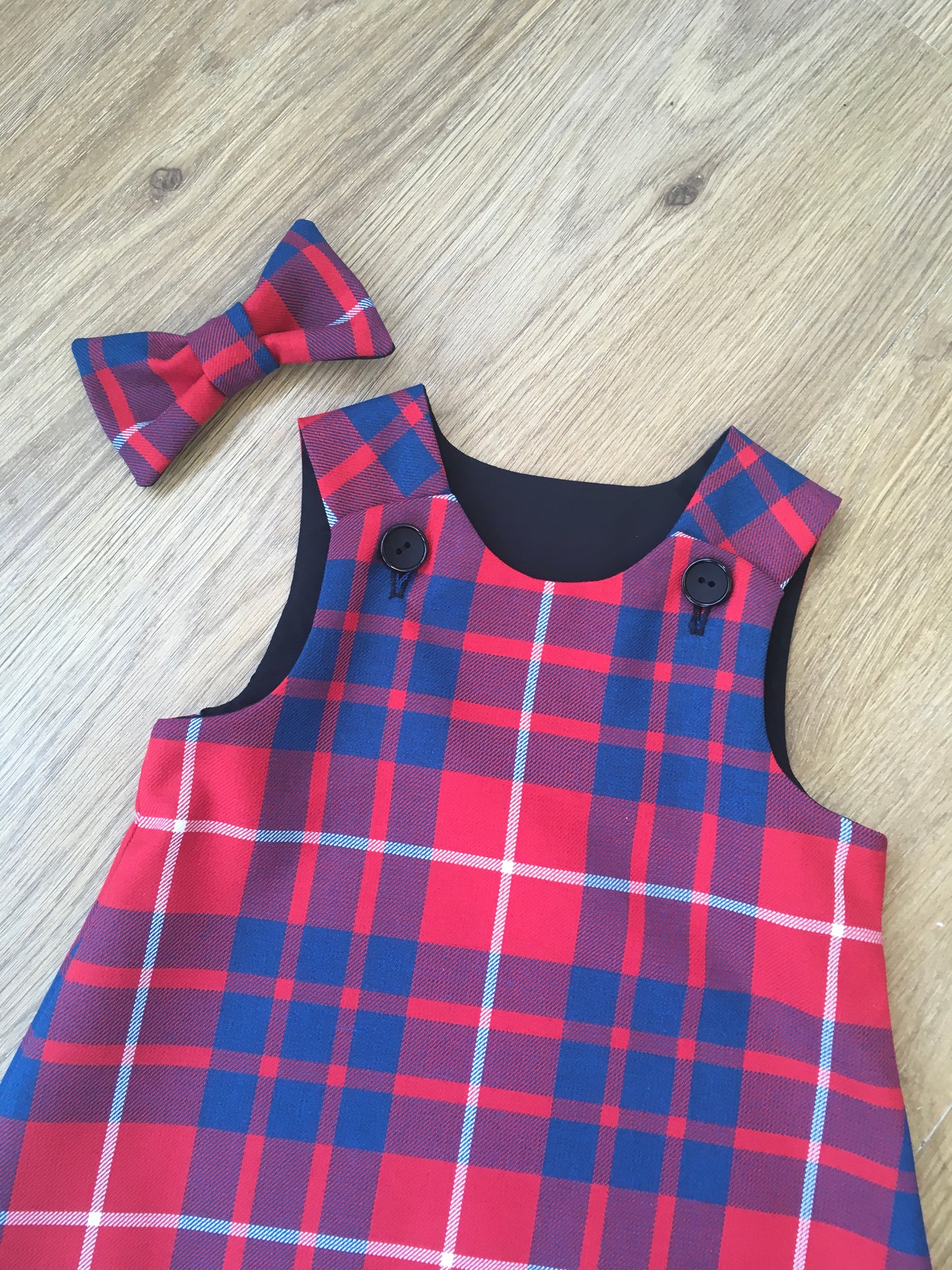 Hamilton Tartan, Pinafore and Hair Bow Set