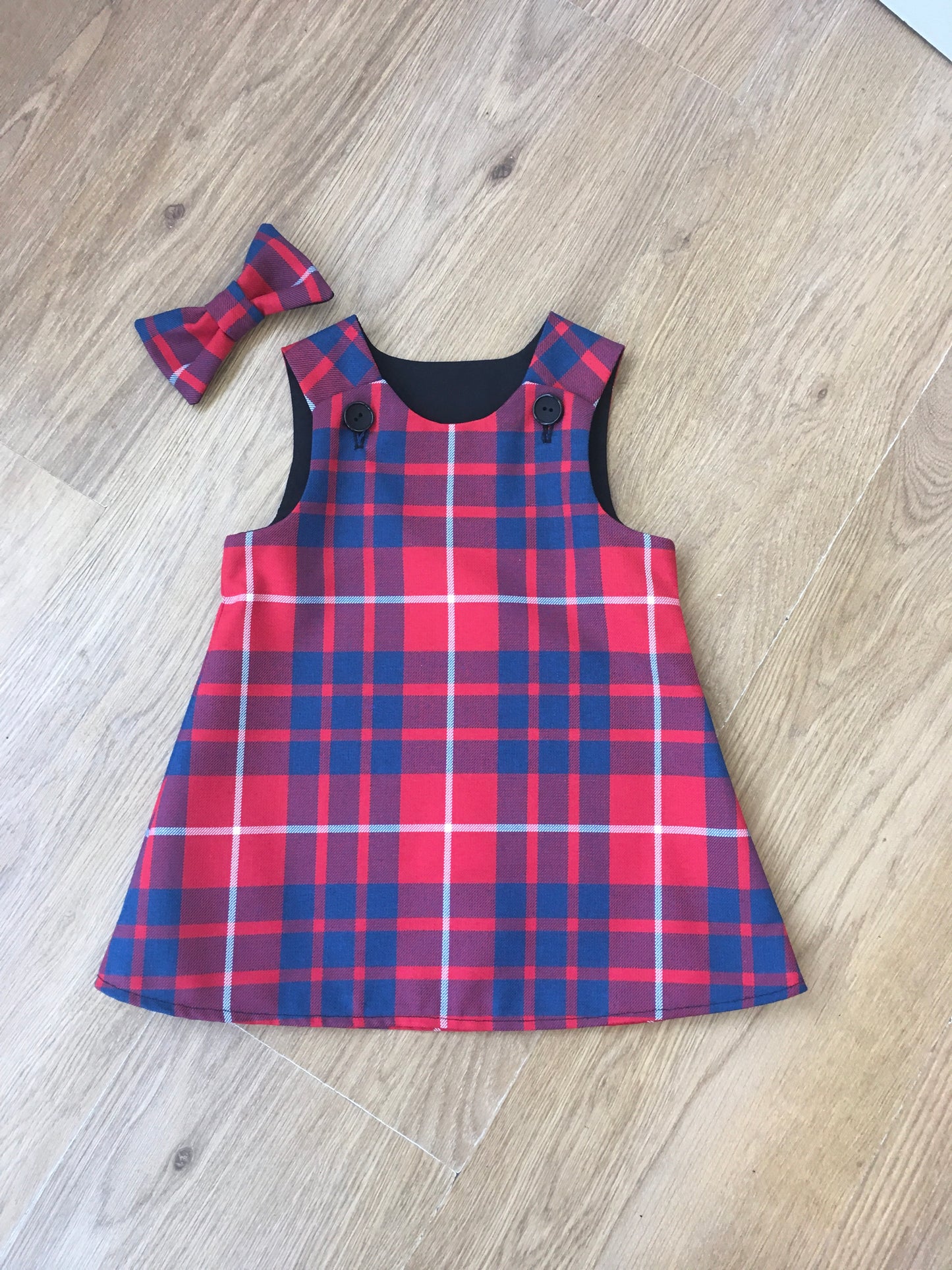 Hamilton Tartan, Pinafore and Hair Bow Set
