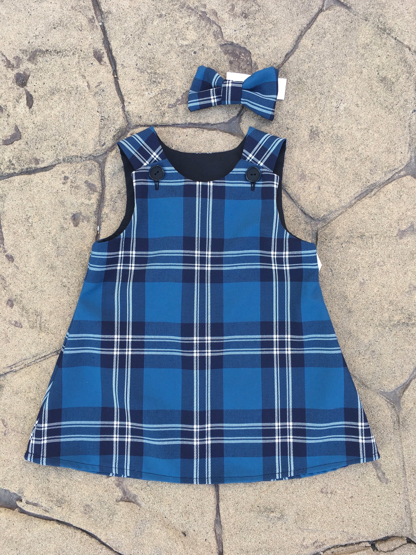 St Andrews Tartan, Pinafore and Hair Bow Set