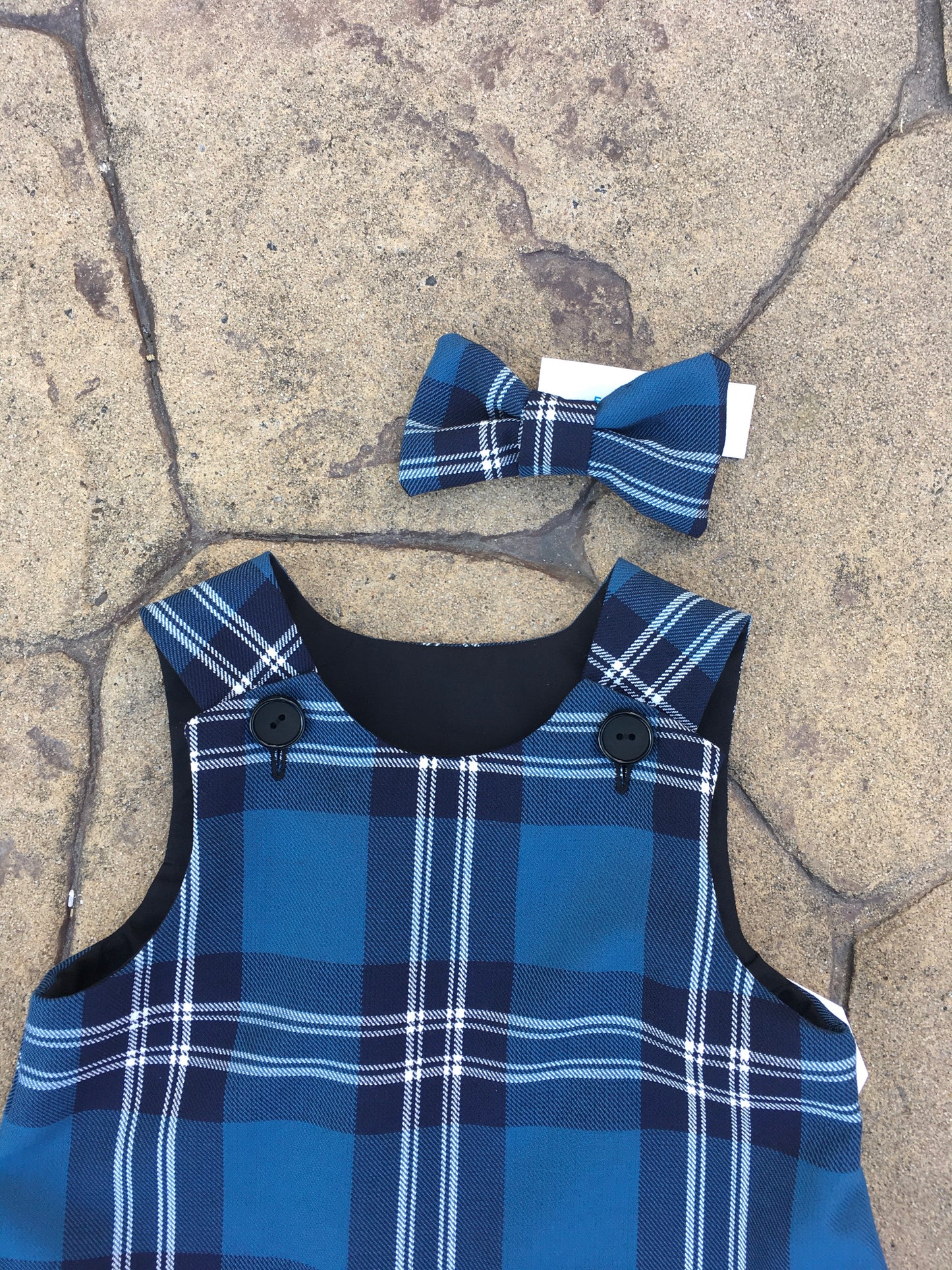 St Andrews Tartan, Pinafore and Hair Bow Set