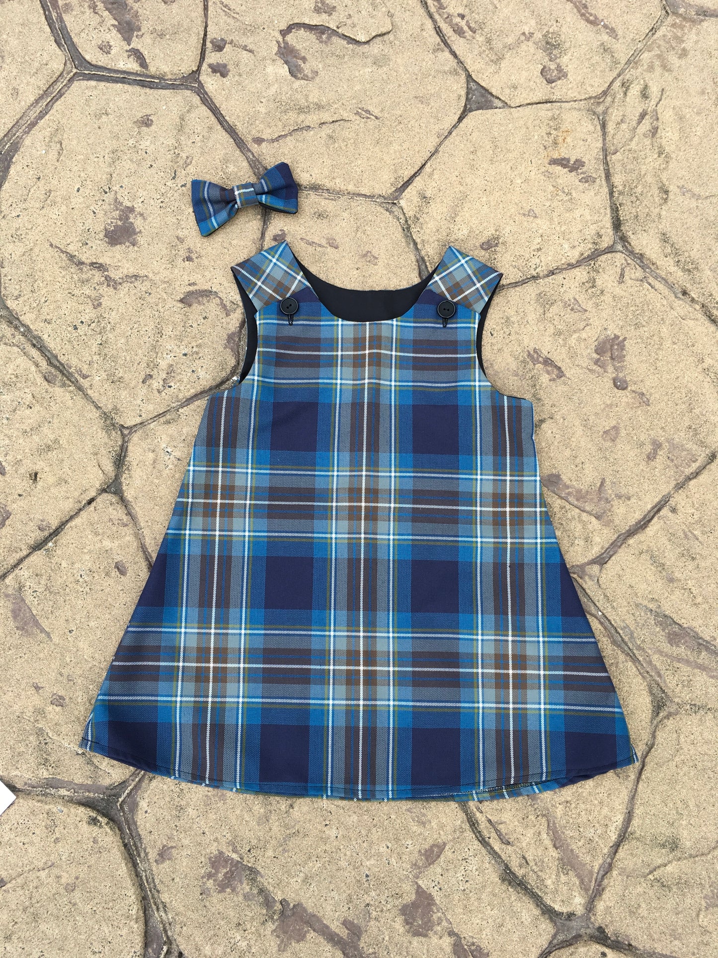 Holyrood Tartan, Pinafore and Hair Bow Set