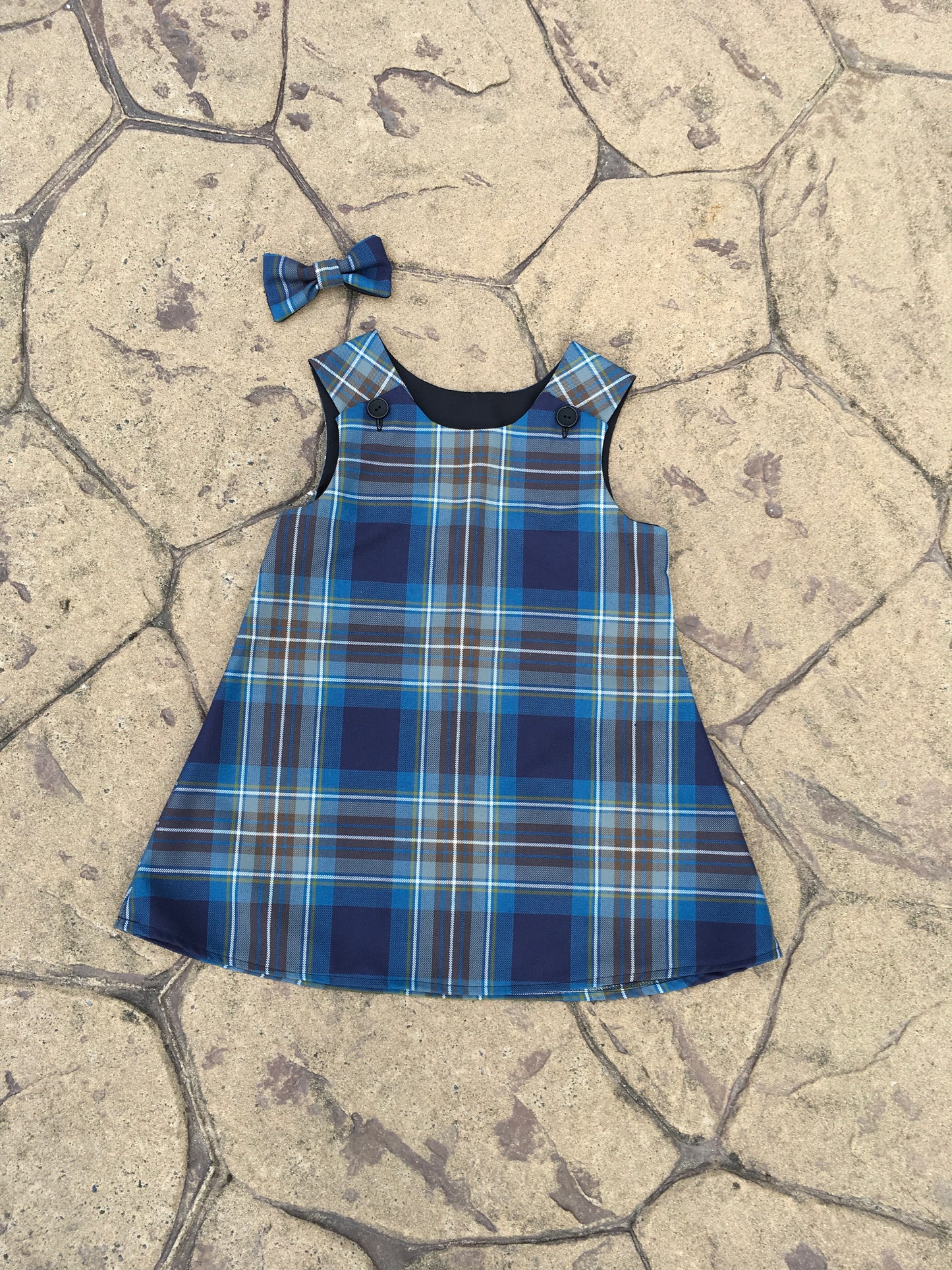 Holyrood Tartan, Pinafore and Hair Bow Set