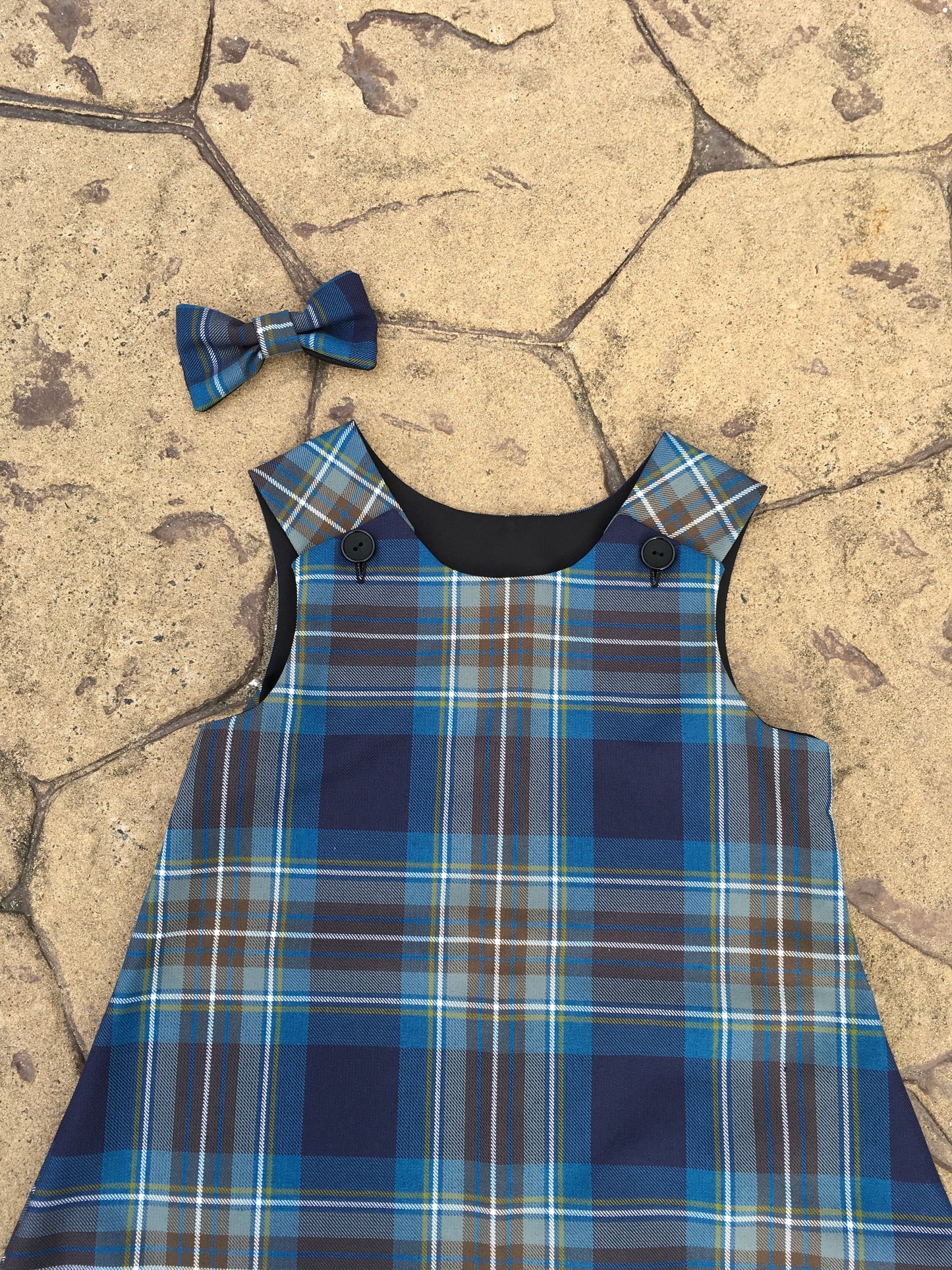 Holyrood Tartan, Pinafore and Hair Bow Set