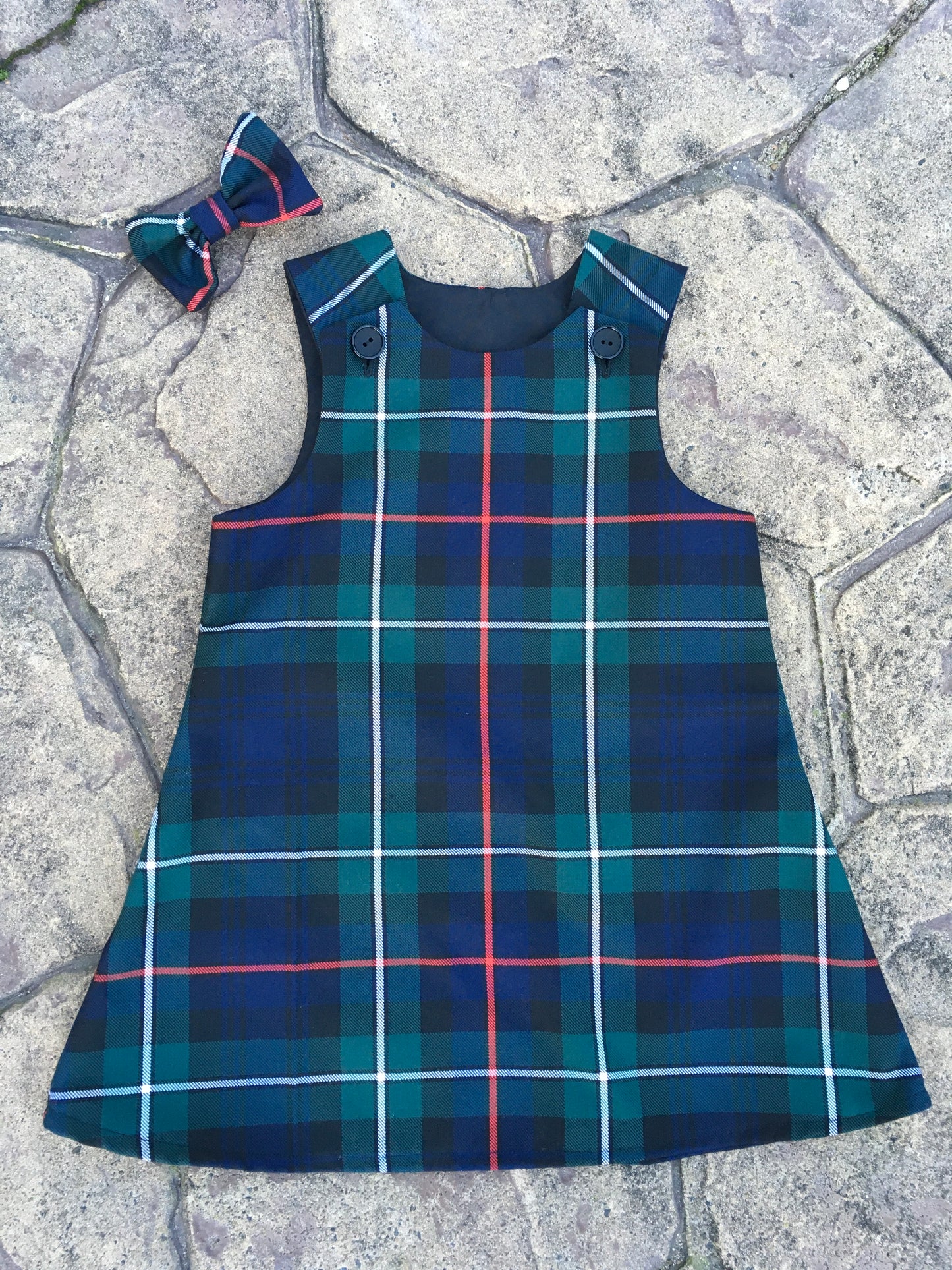 MacKenzie Tartan, Pinafore and Hair Bow Set
