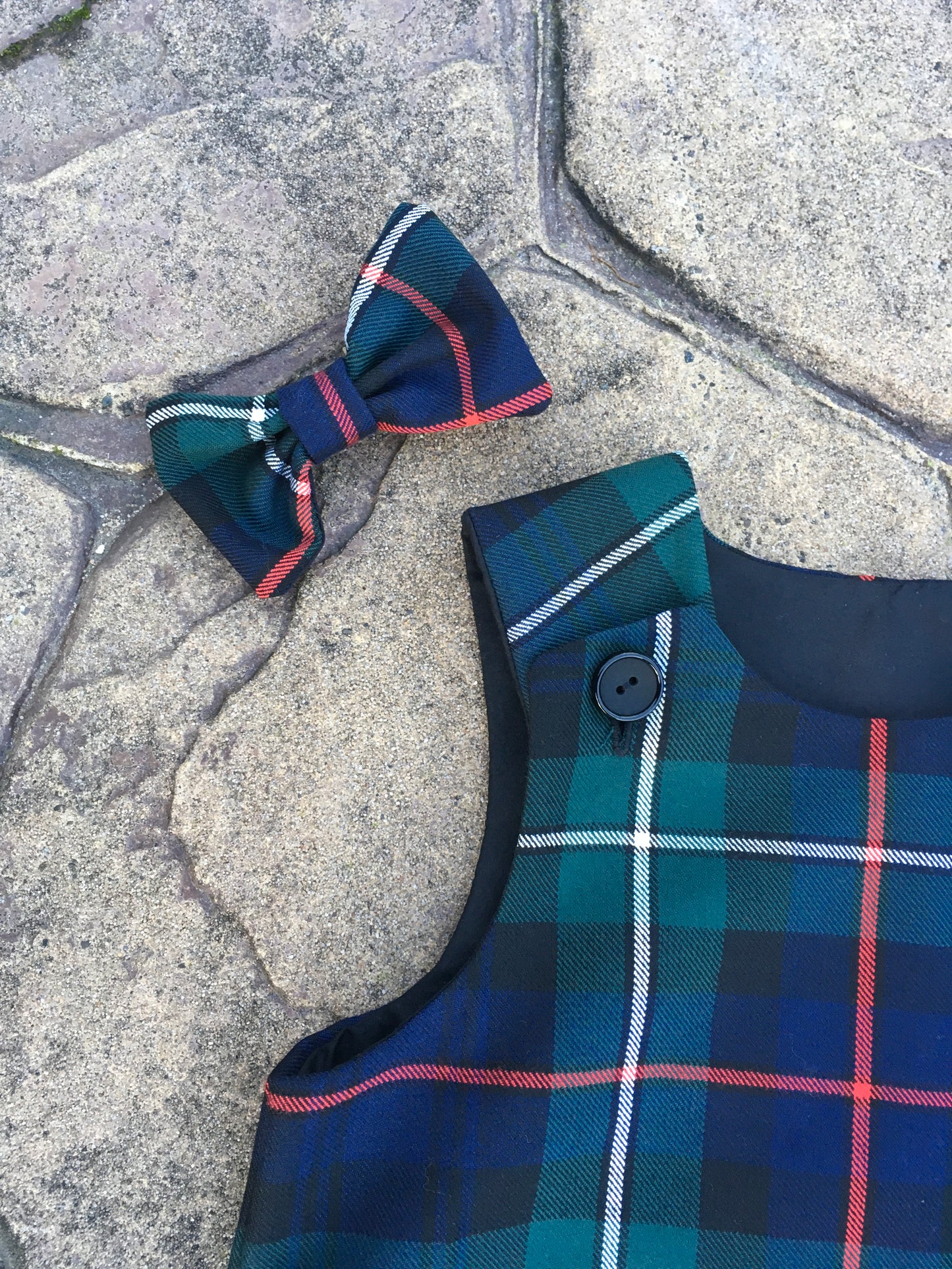 MacKenzie Tartan, Pinafore and Hair Bow Set
