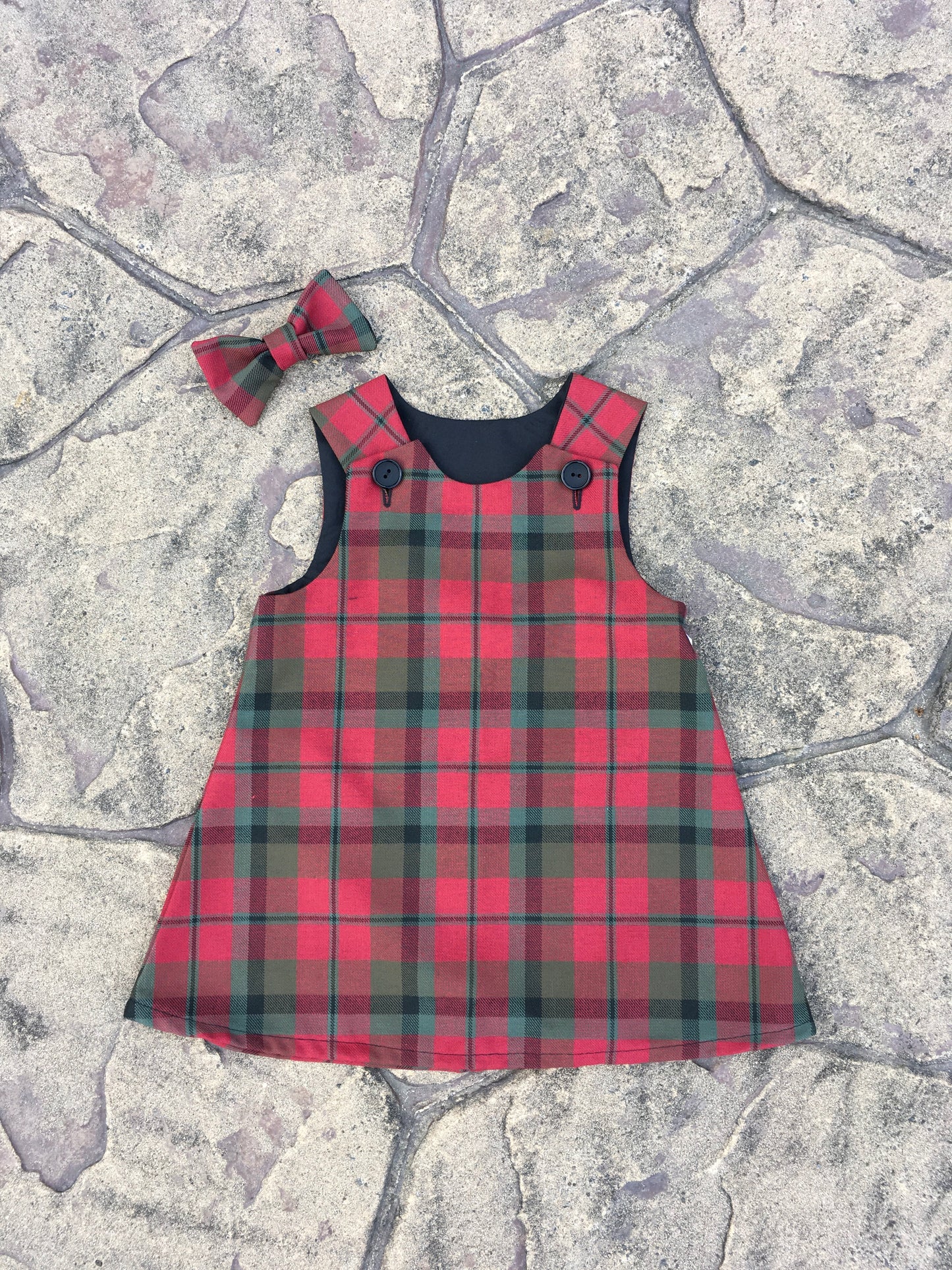 MacNaughton Tartan, Pinafore and Hair Bow Set