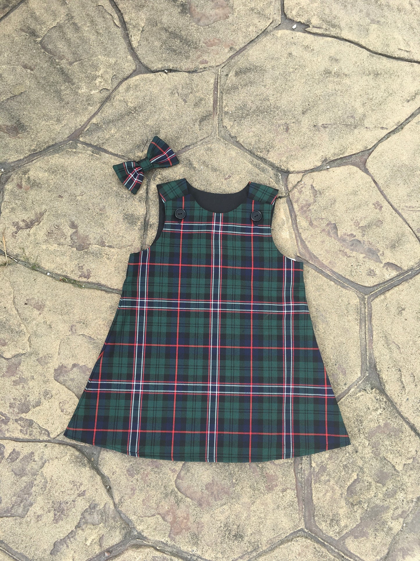 Scottish National Tartan, Pinafore and Hair Bow Set