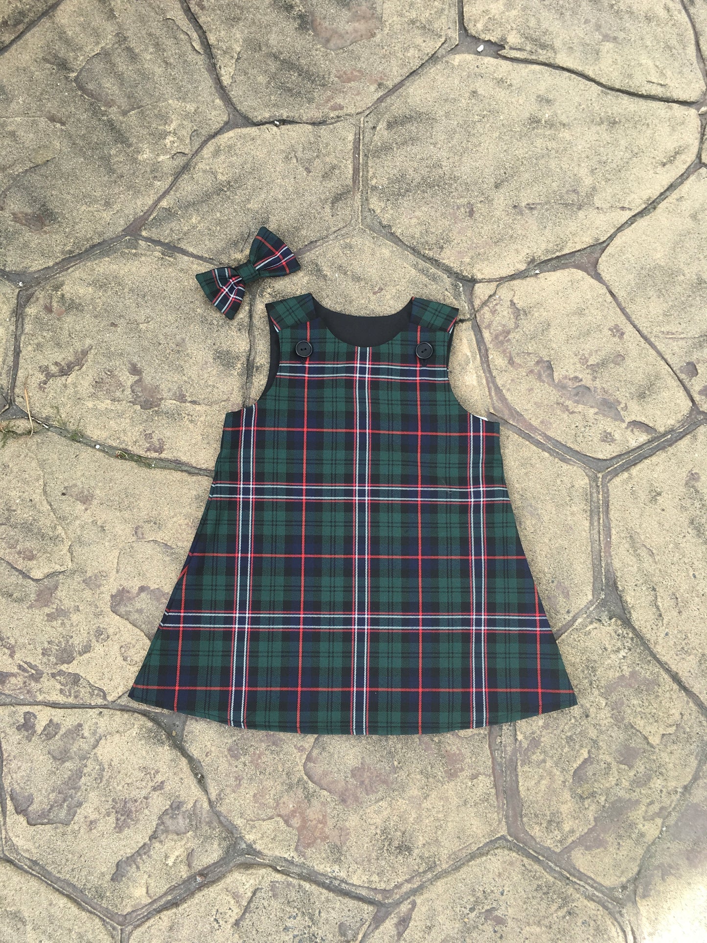 Scottish National Tartan, Pinafore and Hair Bow Set