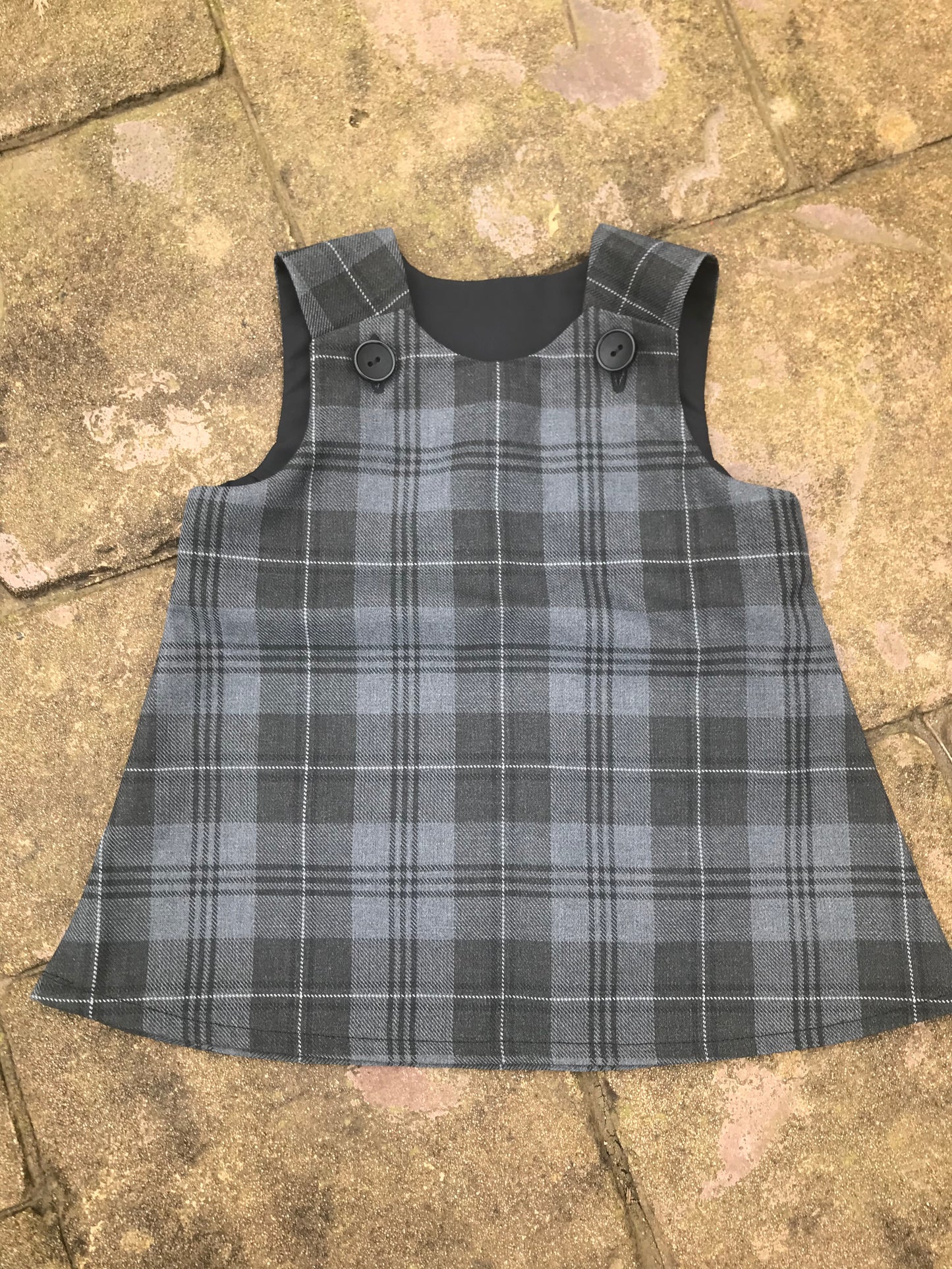Grey Granite Tartan Pinafore