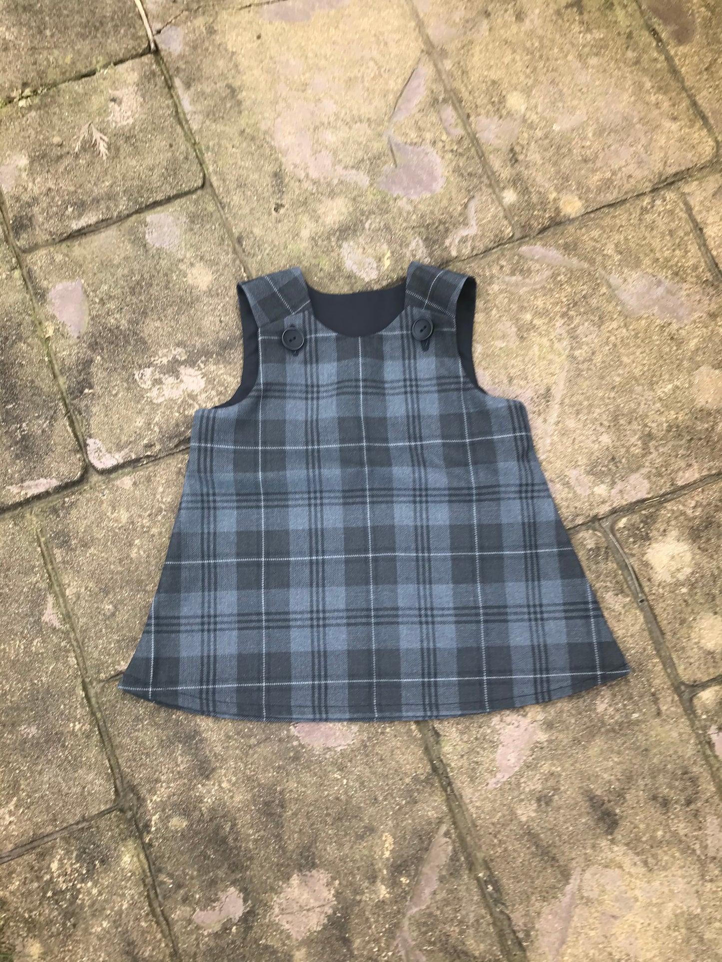 Grey Granite Tartan Pinafore