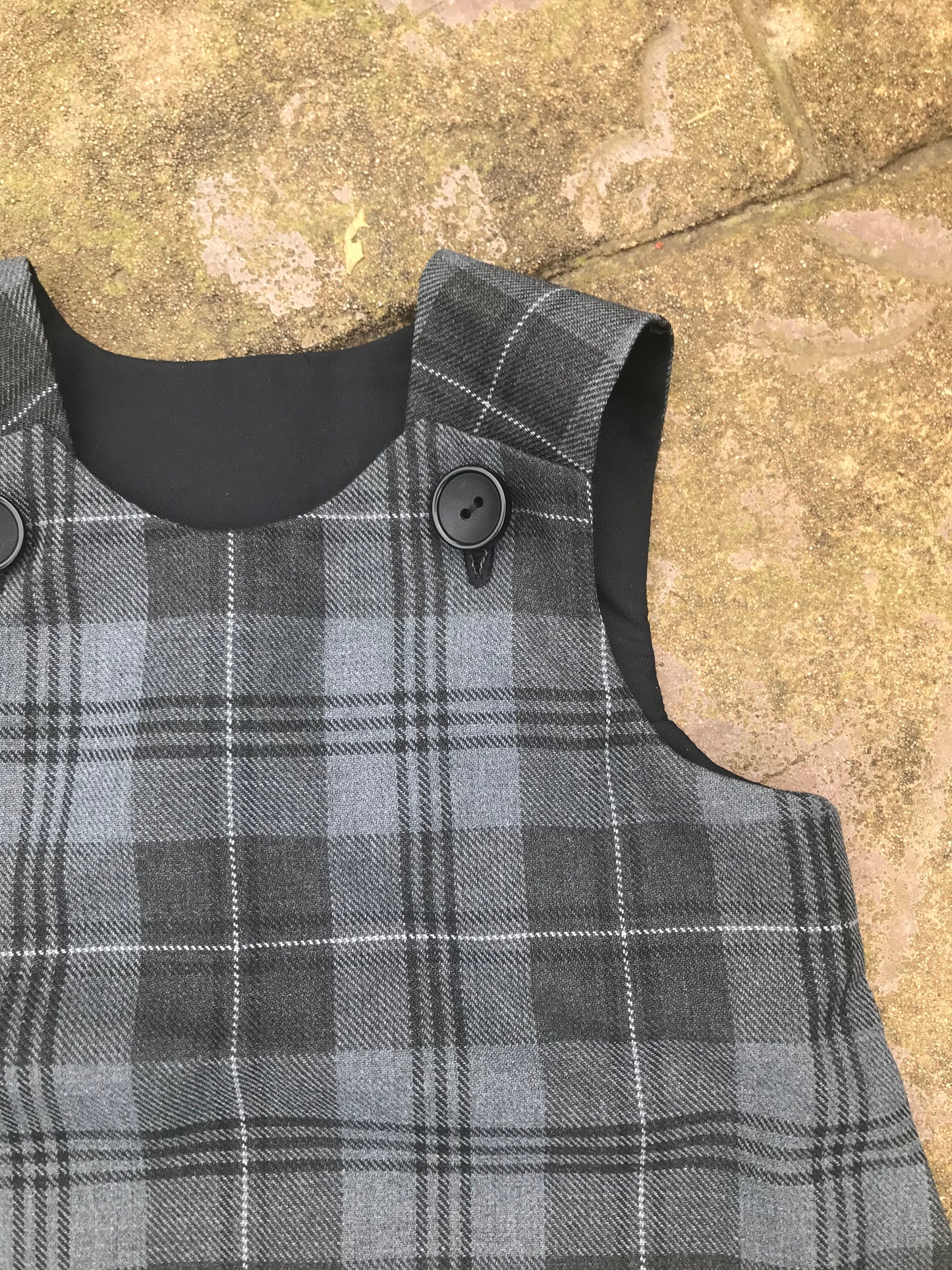 Grey Granite Tartan Pinafore