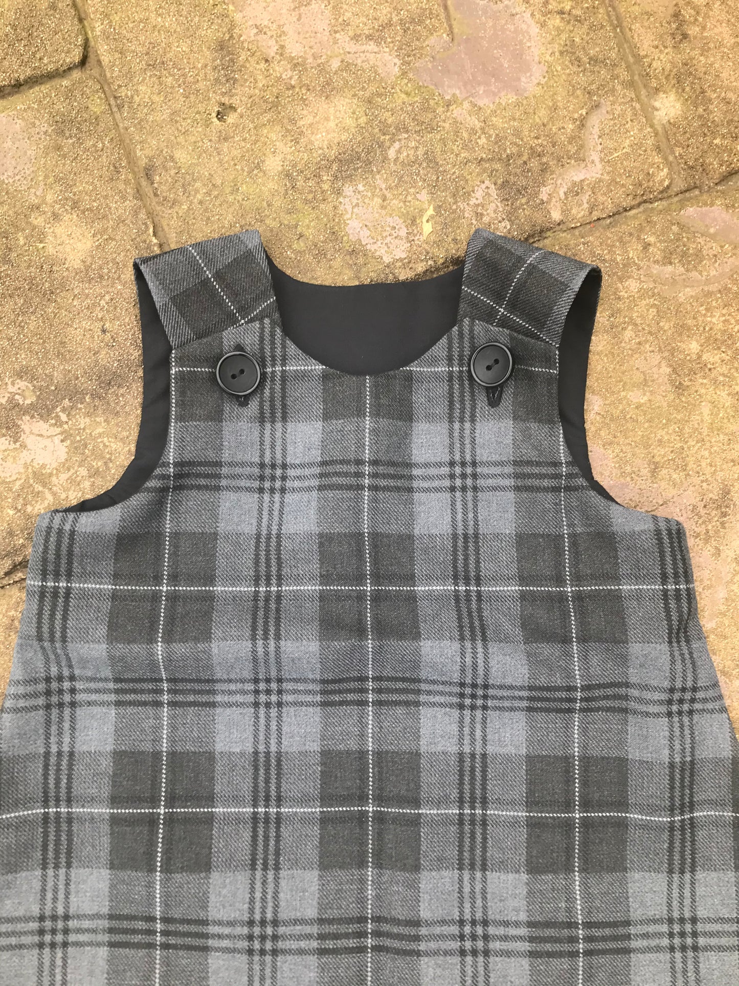Grey Granite Tartan Pinafore
