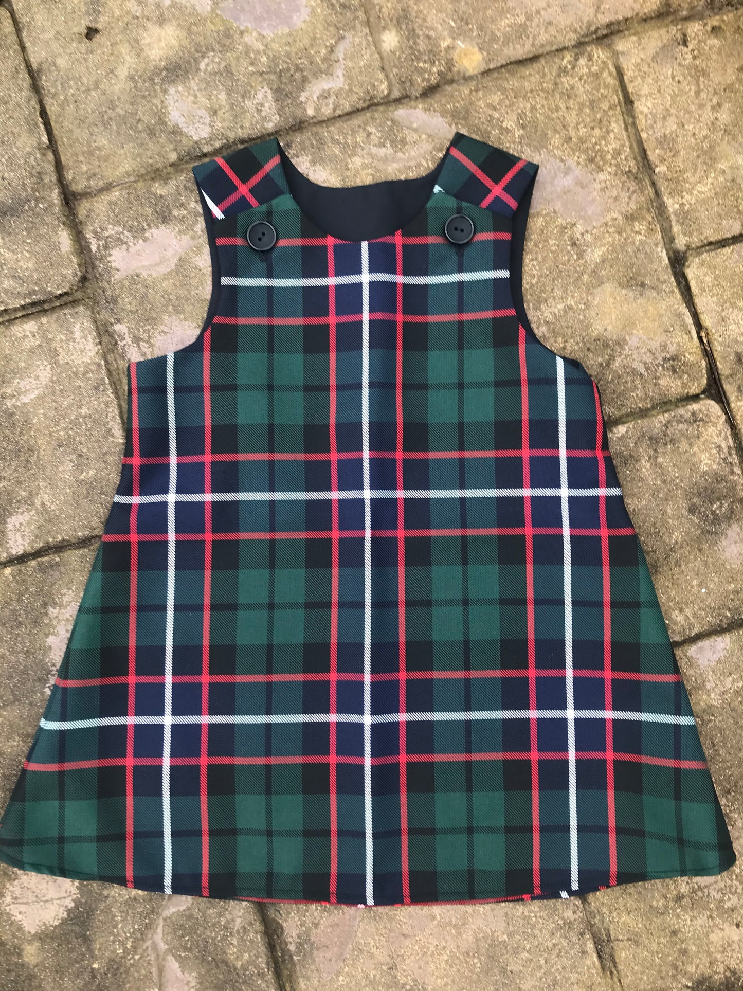 Hunter Tartan, Pinafore and Hair Bow Set