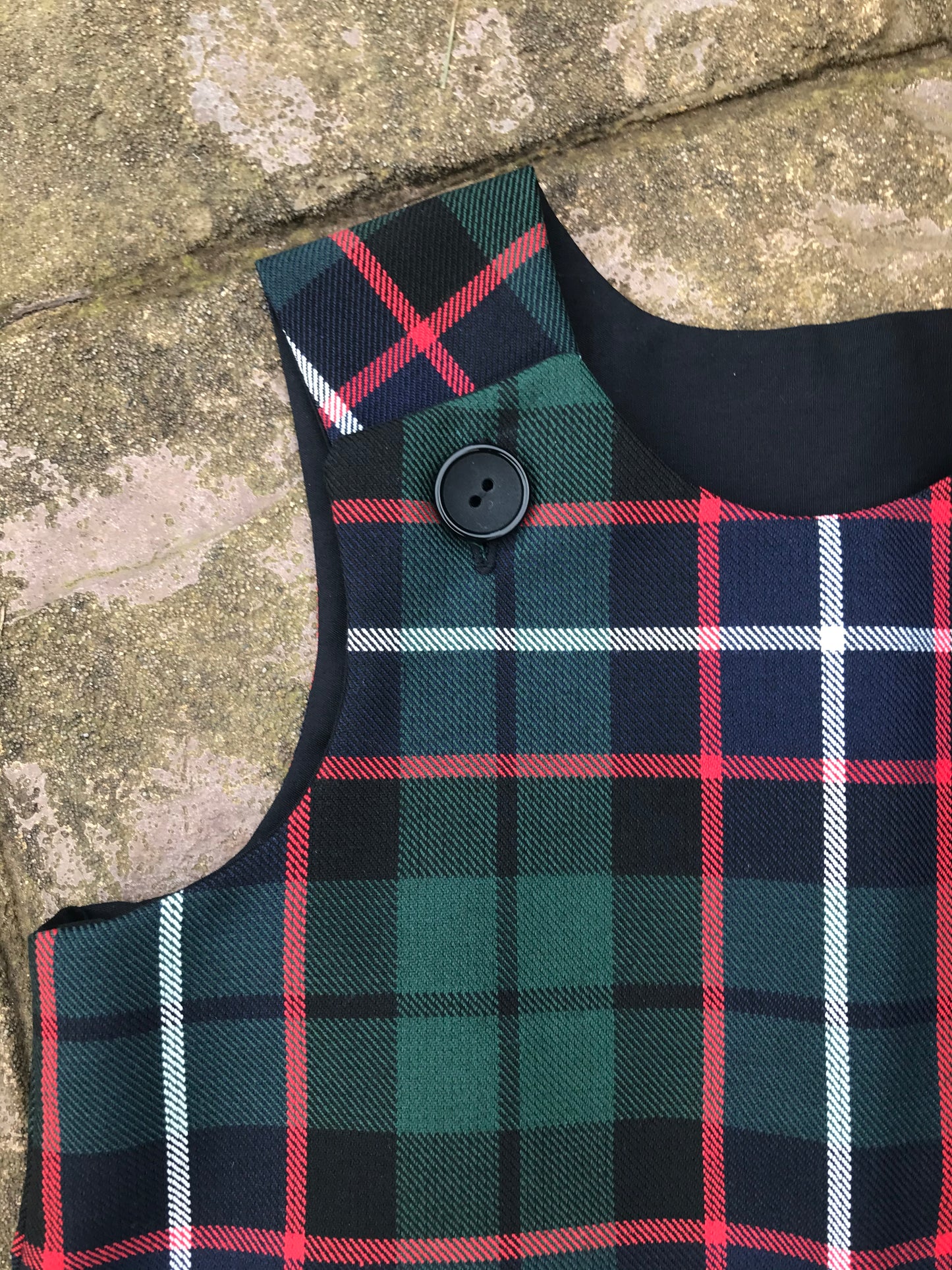 Hunter Tartan, Pinafore and Hair Bow Set