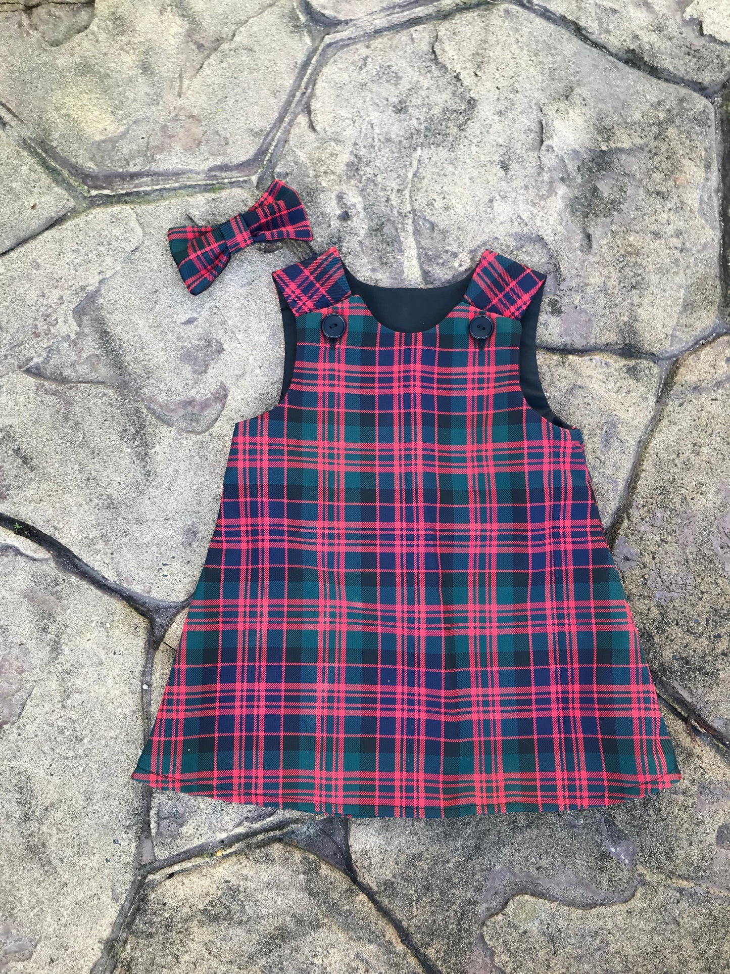 MacDonald Tartan, Pinafore & Hair Bow Set