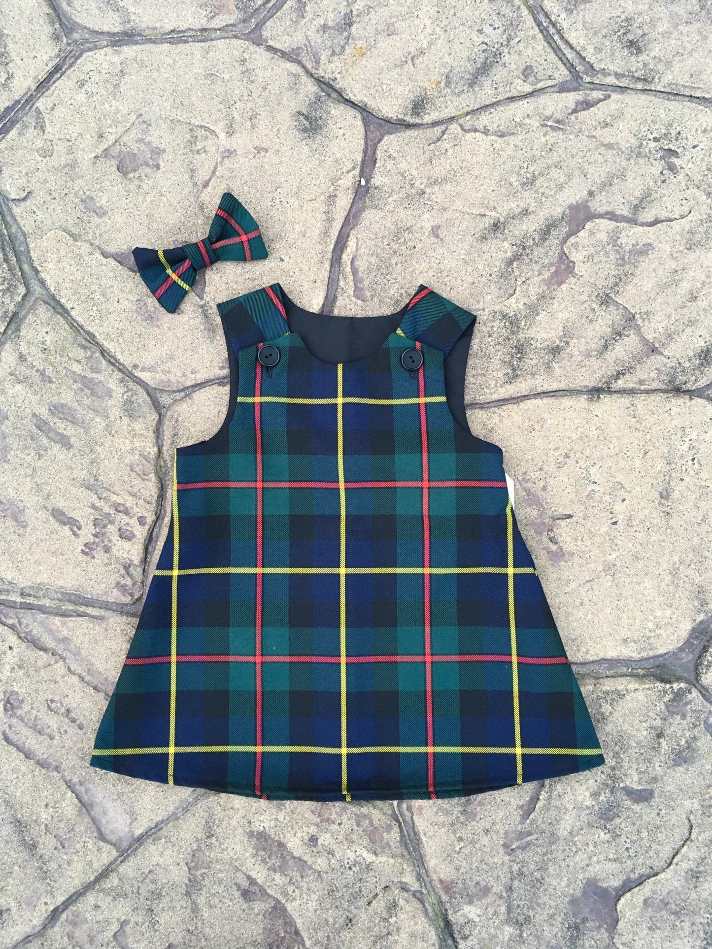 MacLeod Tartan, Pinafore and Hair Bow Set