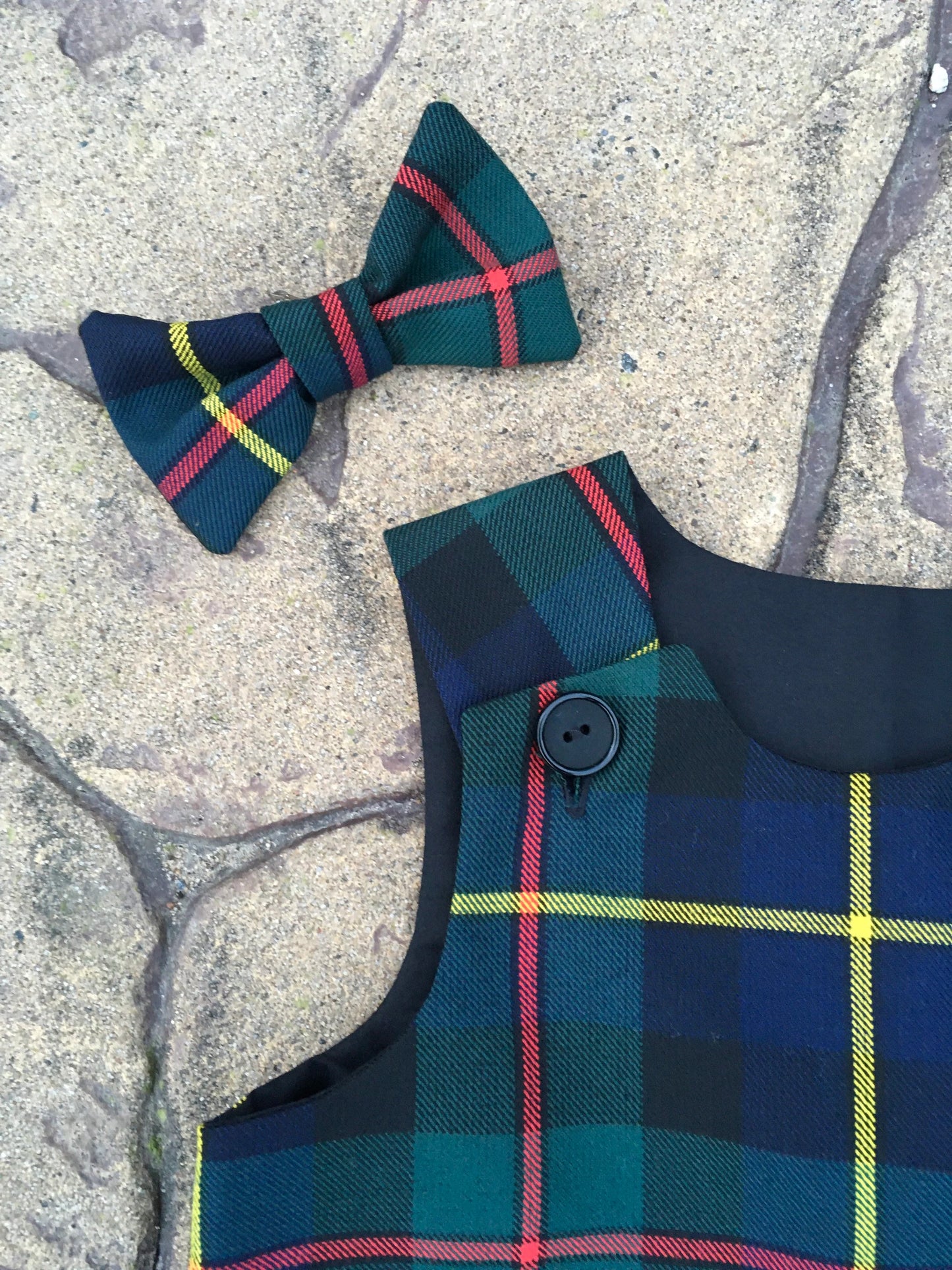 MacLeod Tartan, Pinafore and Hair Bow Set