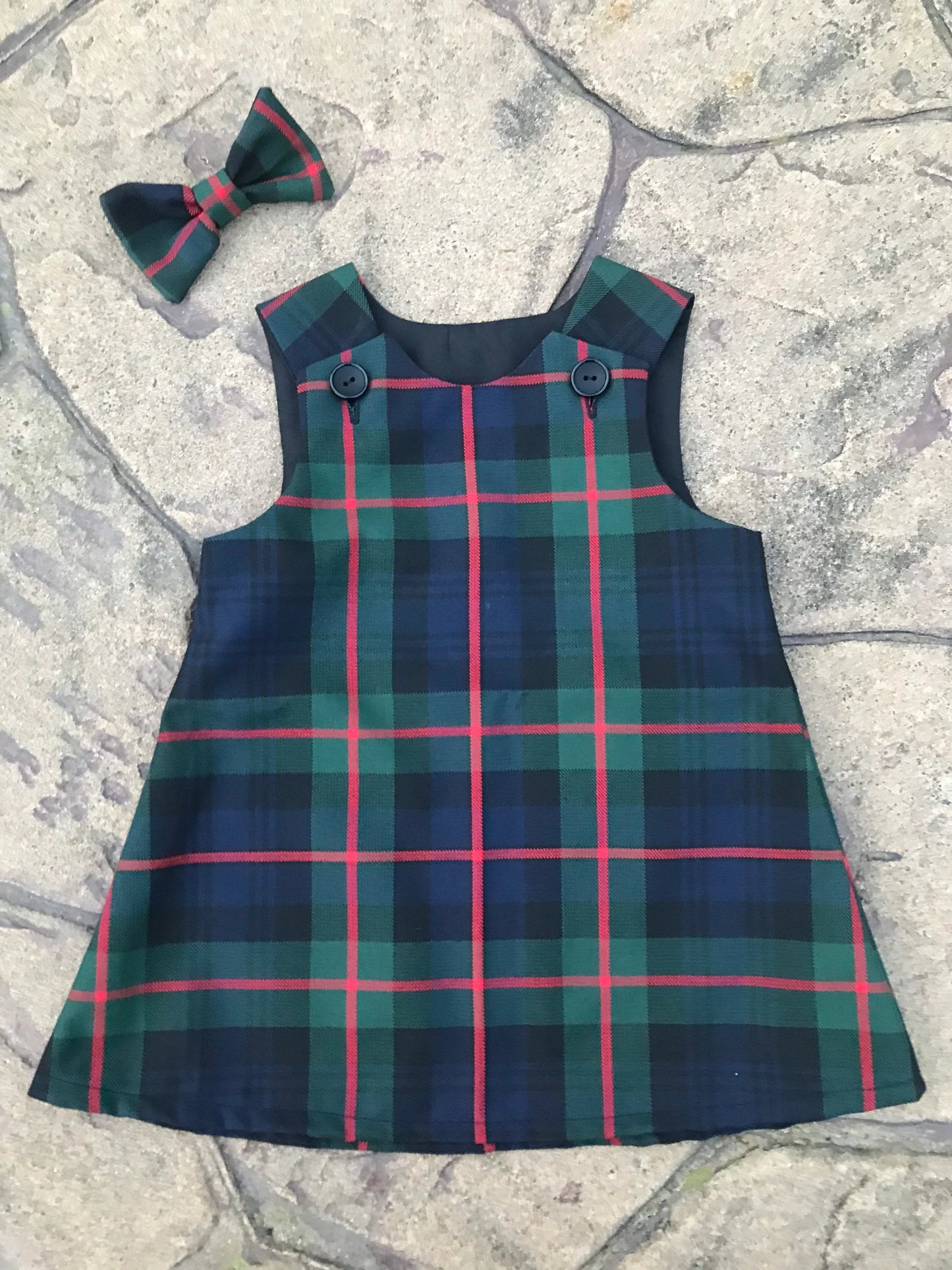 Murray of Athol Tartan, Pinafore and Hair Bow Set