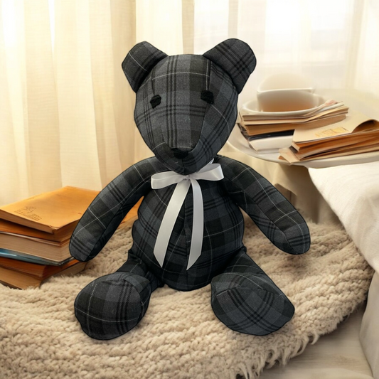 Grey Granite Tartan Teddy Bear