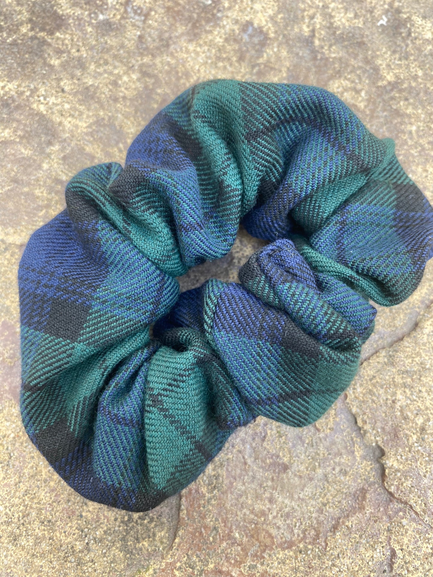 Black Watch Tartan Hair Scrunchie