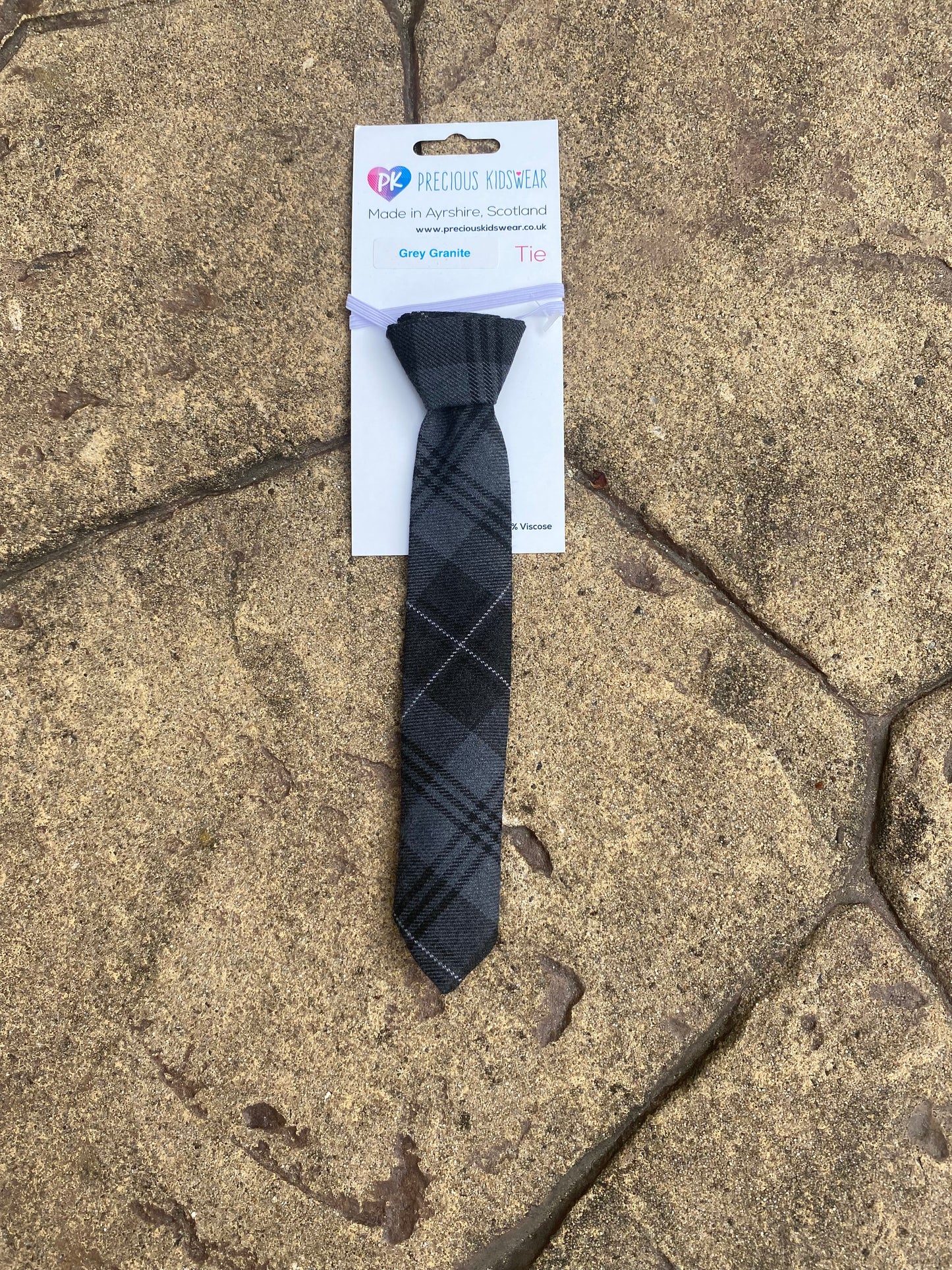 Grey Granite Tartan Tie, Toddler, Kids