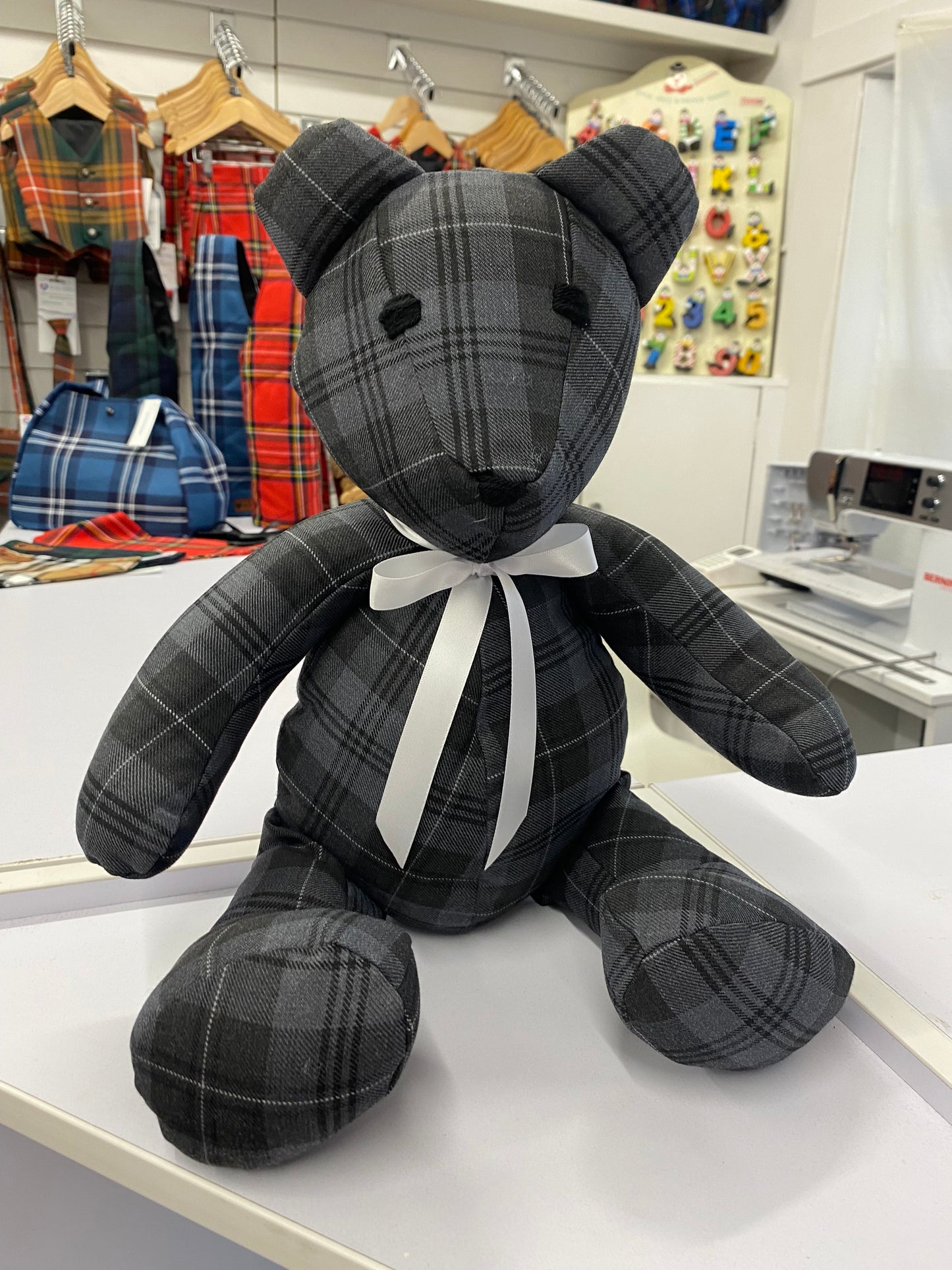 Grey Granite Tartan Teddy Bear