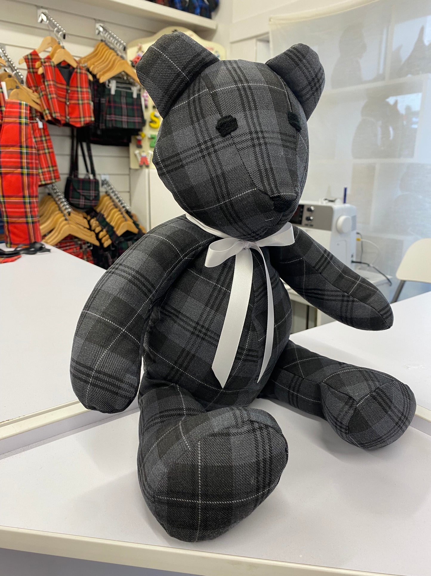 Grey Granite Tartan Teddy Bear