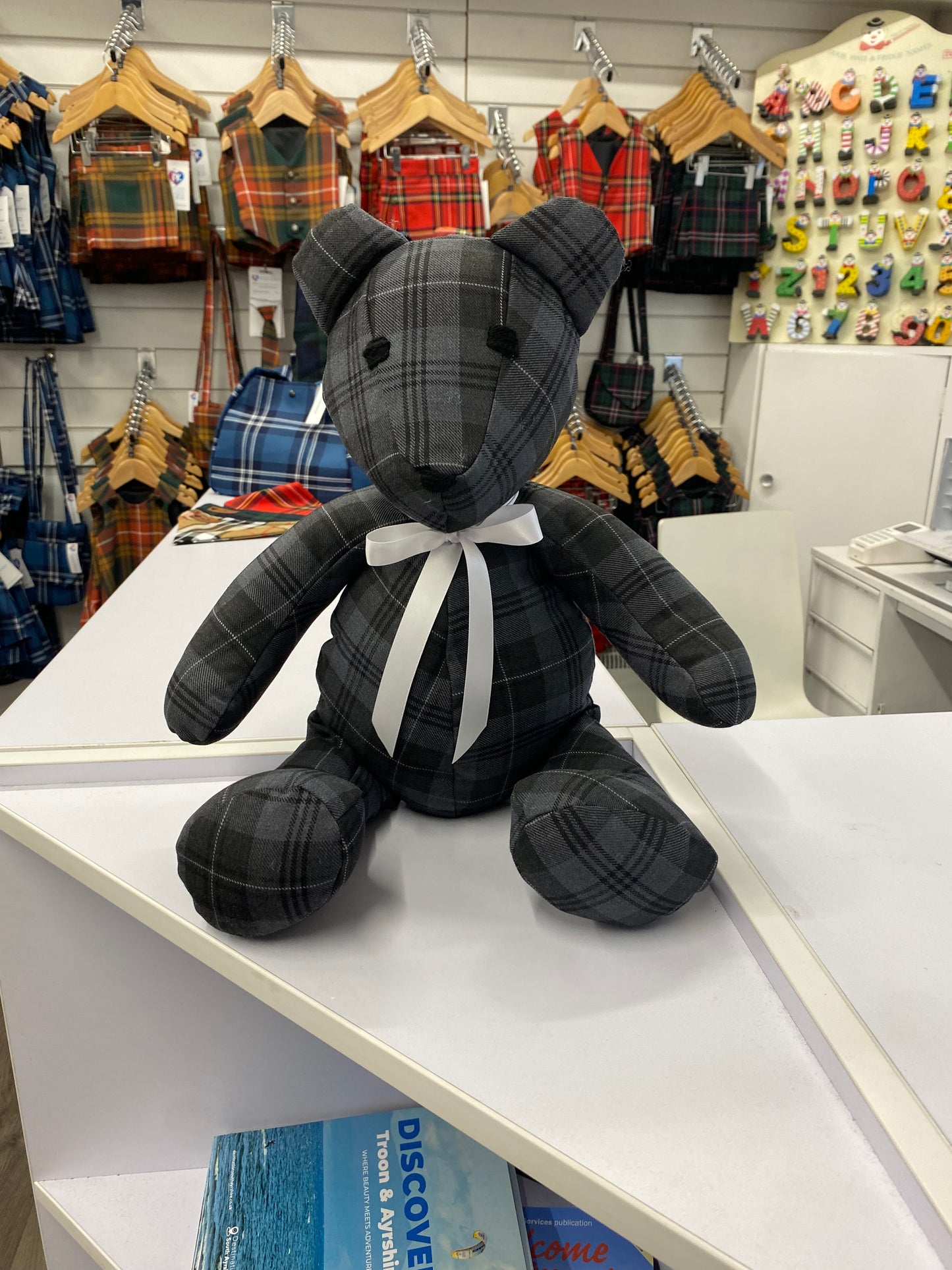 Grey Granite Tartan Teddy Bear