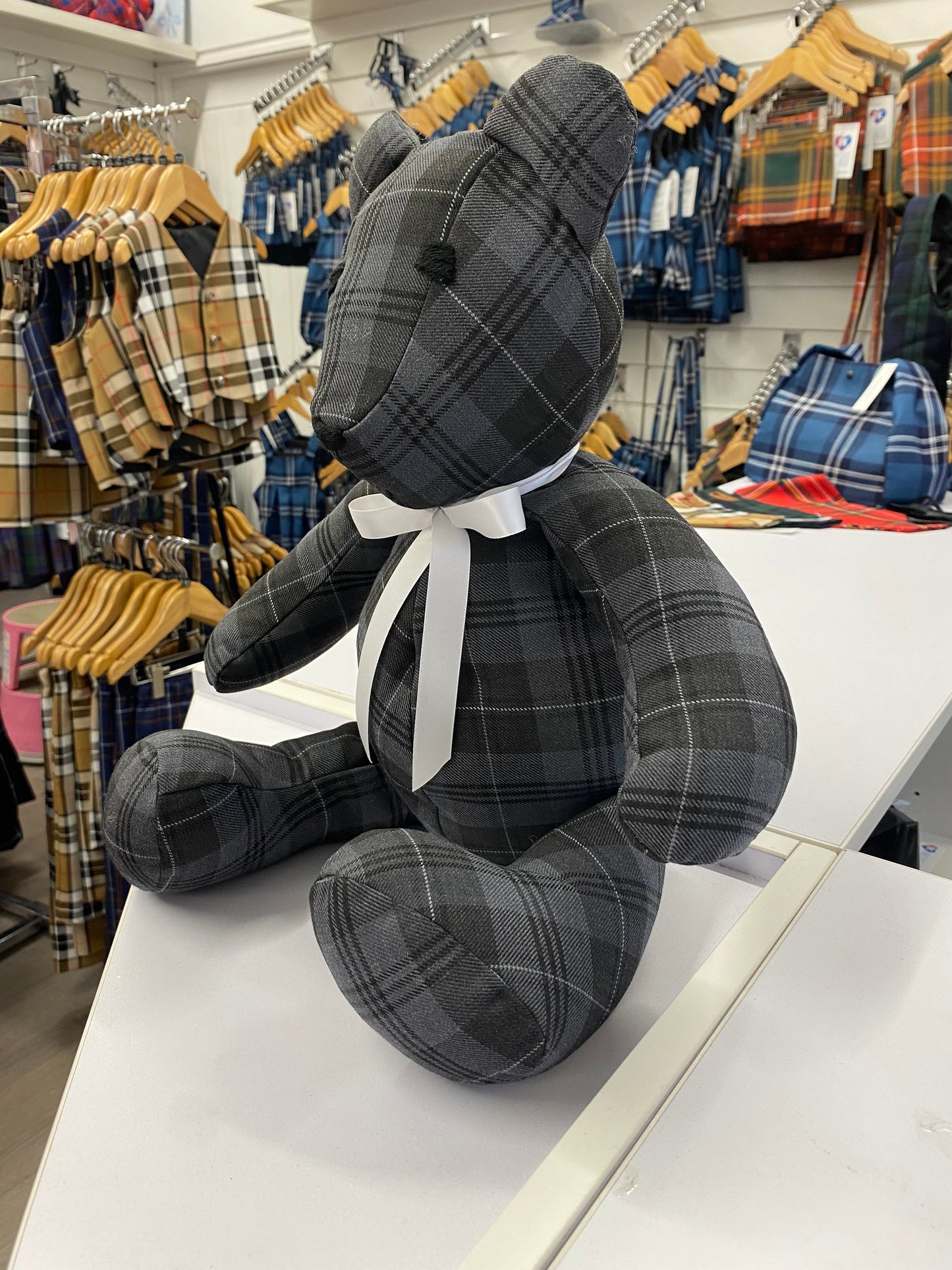 Grey Granite Tartan Teddy Bear