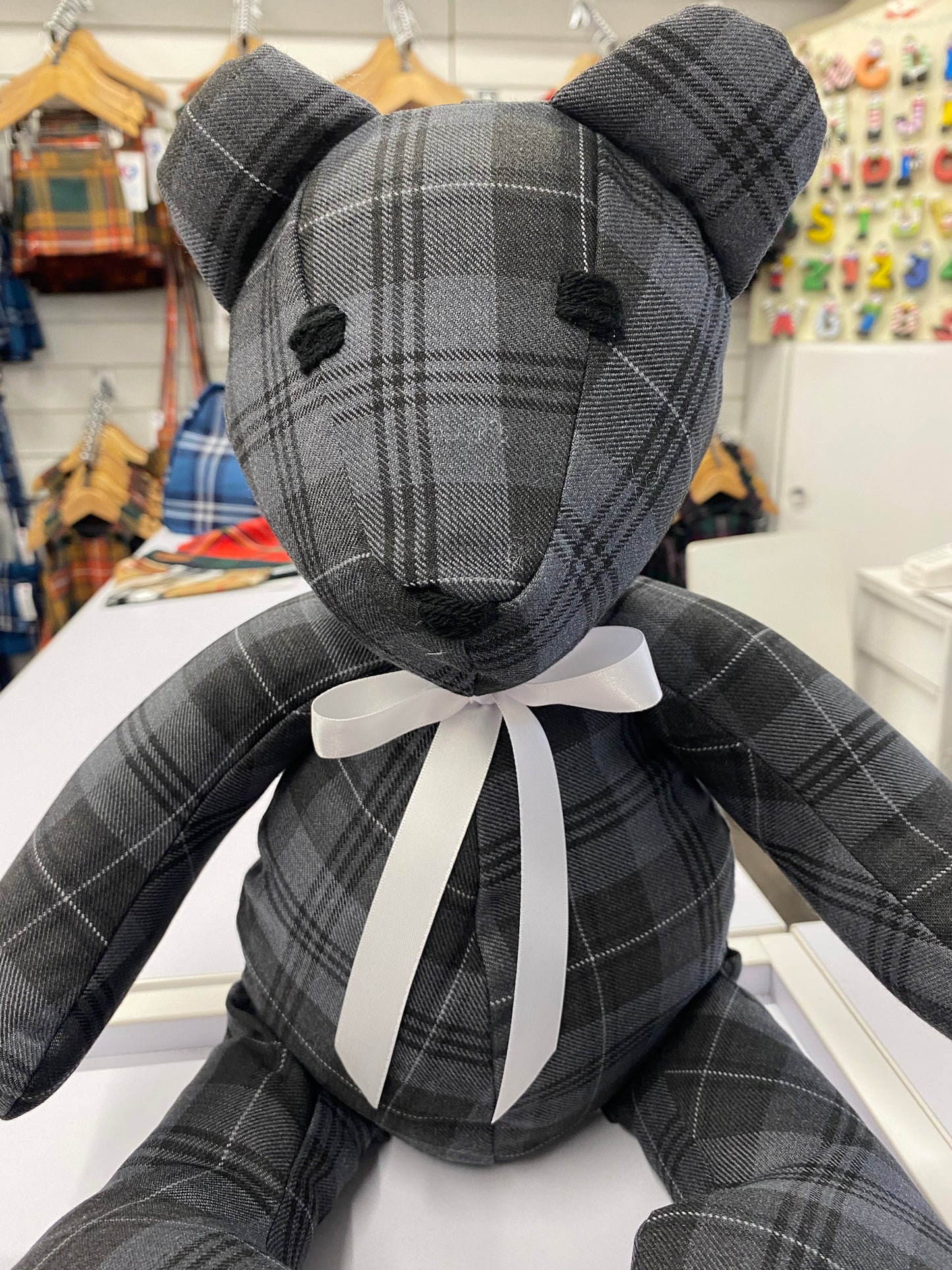 Grey Granite Tartan Teddy Bear
