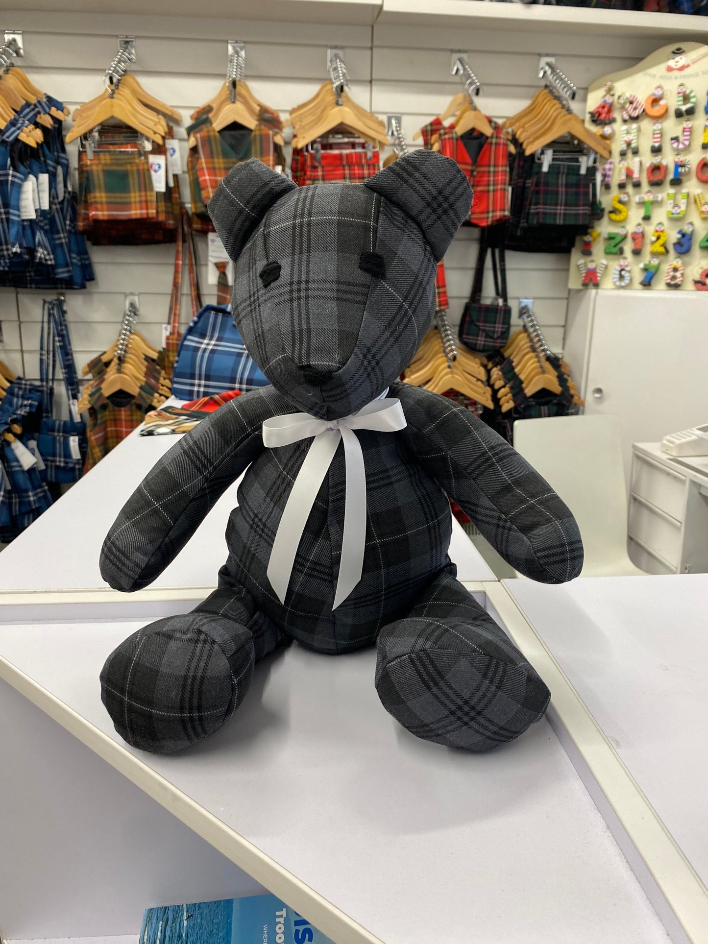 Grey Granite Tartan Teddy Bear