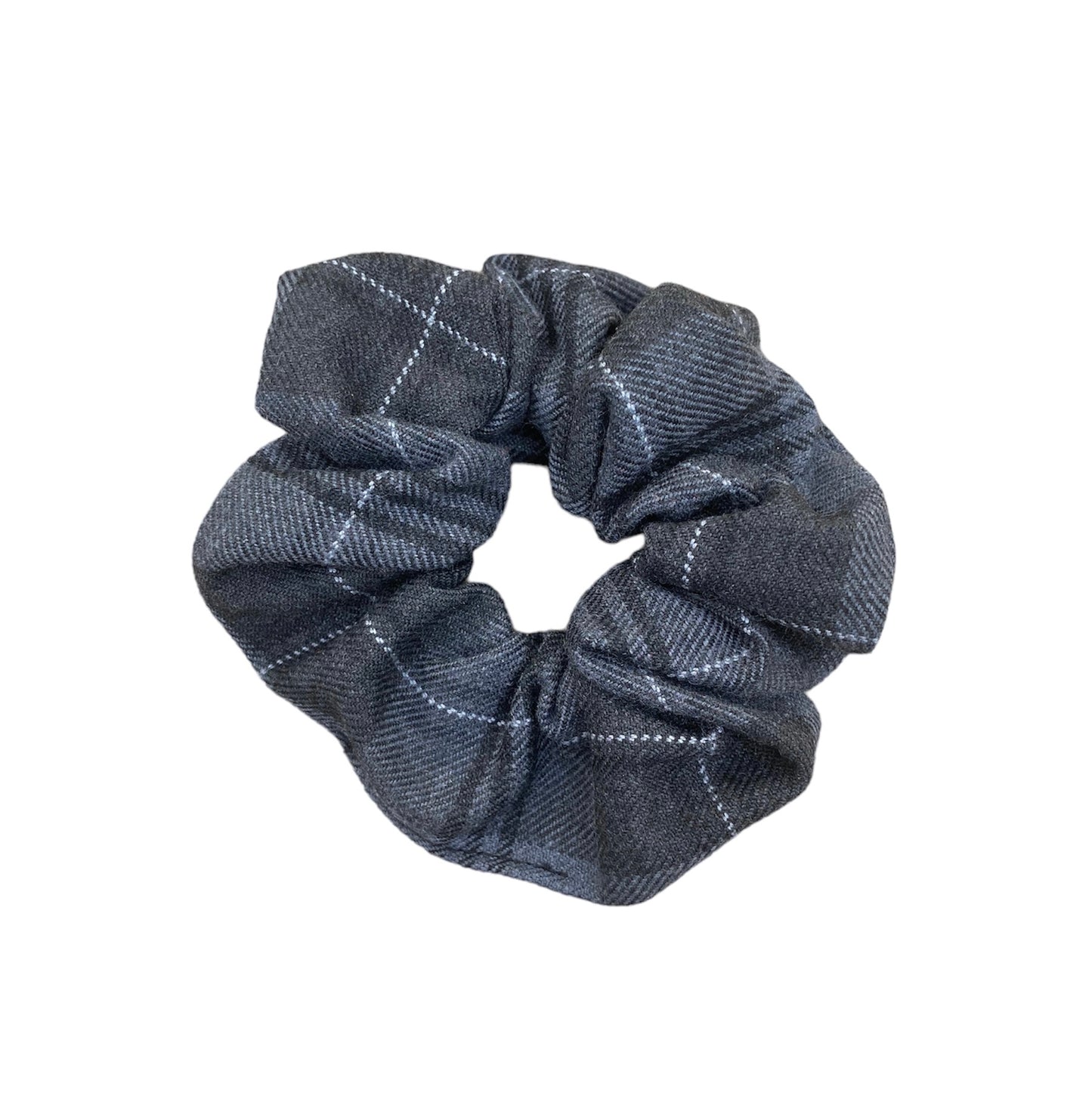 Grey Granite Tartan Hair Scrunchie