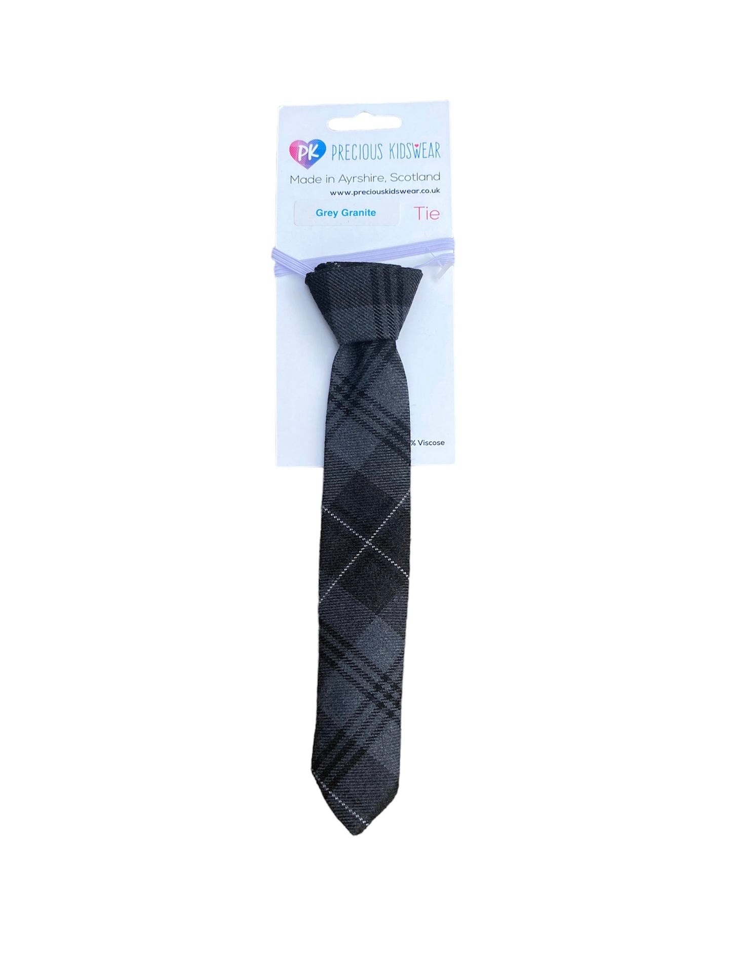 Grey Granite Tartan Tie, Toddler, Kids