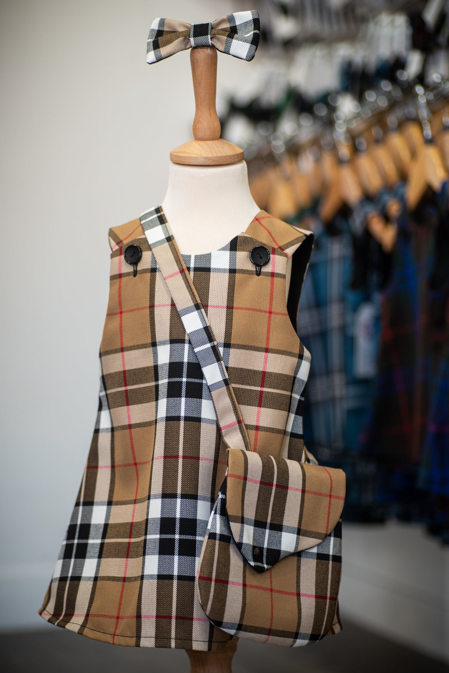 Thomson Tartan, Pinafore and Hair Bow Set