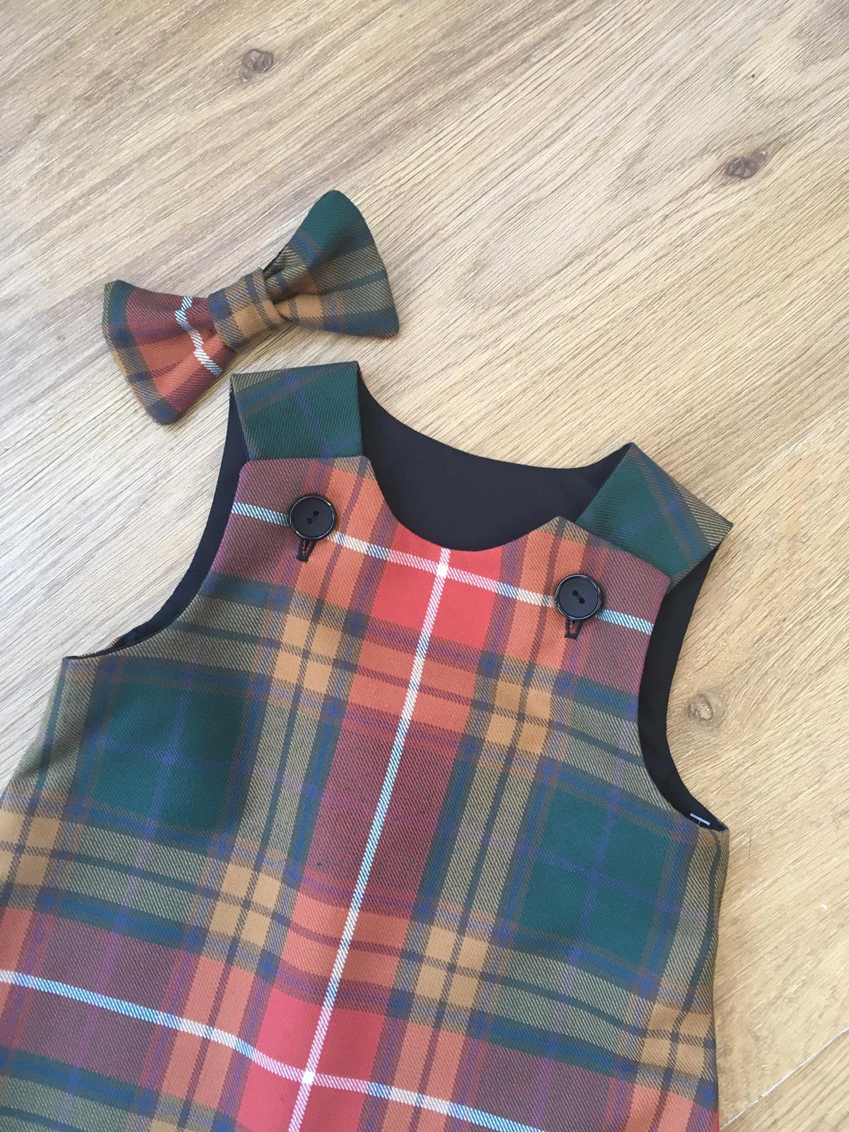 Buchanan Ancient Tartan, Pinafore and Hair bow Set