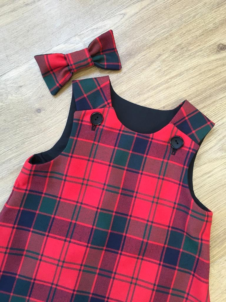 Robertson Tartan, Pinafore and Hair Bow Set