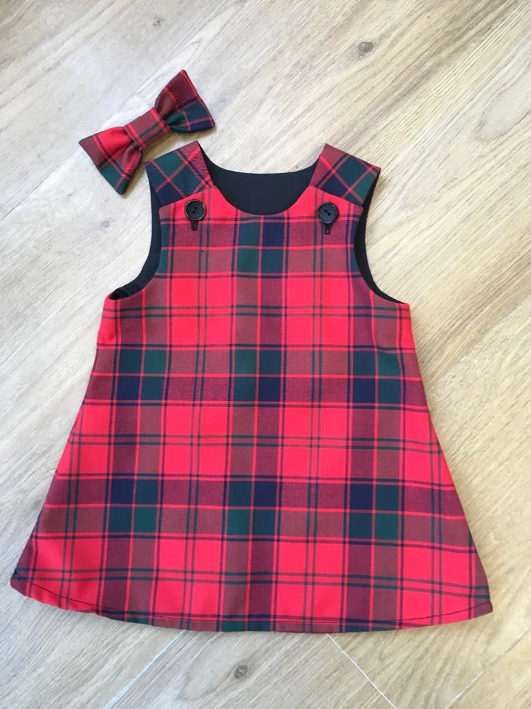 Robertson Tartan, Pinafore and Hair Bow Set