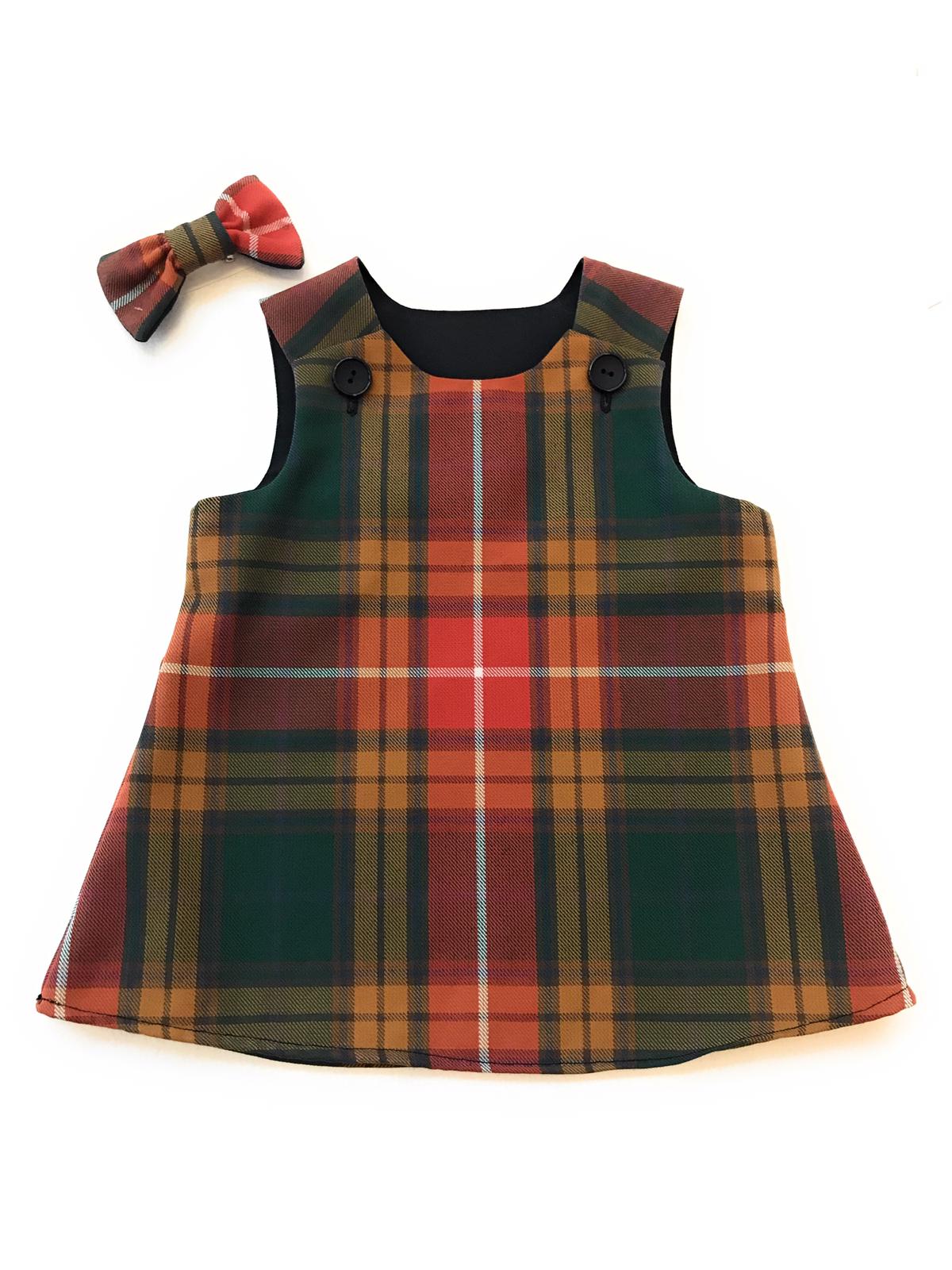 Buchanan Ancient Tartan, Pinafore and Hair bow Set