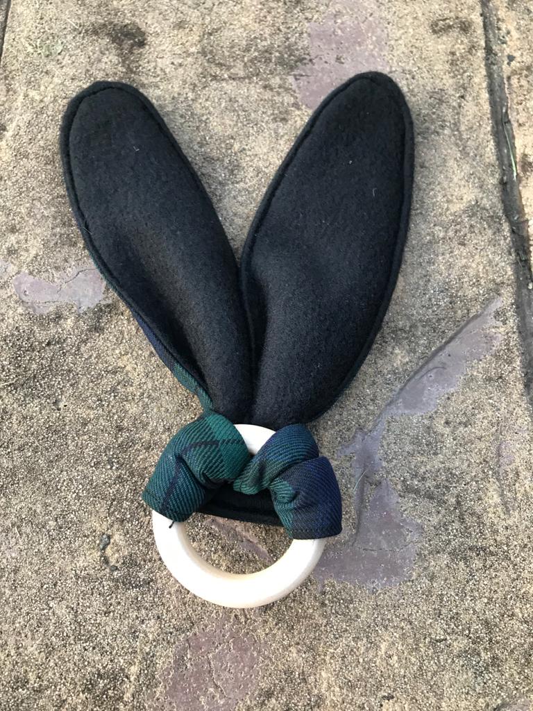 Black Watch Tartan Bunny Ear Teether