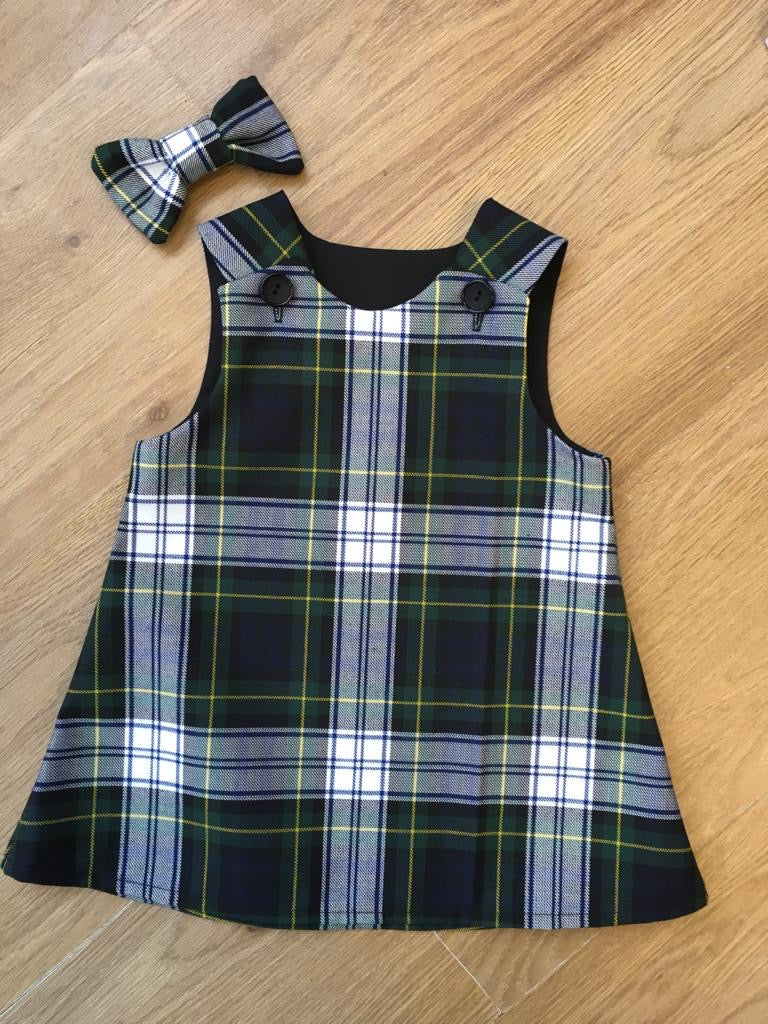 Gordon Dress Tartan, Pinafore and Hair Bow Set