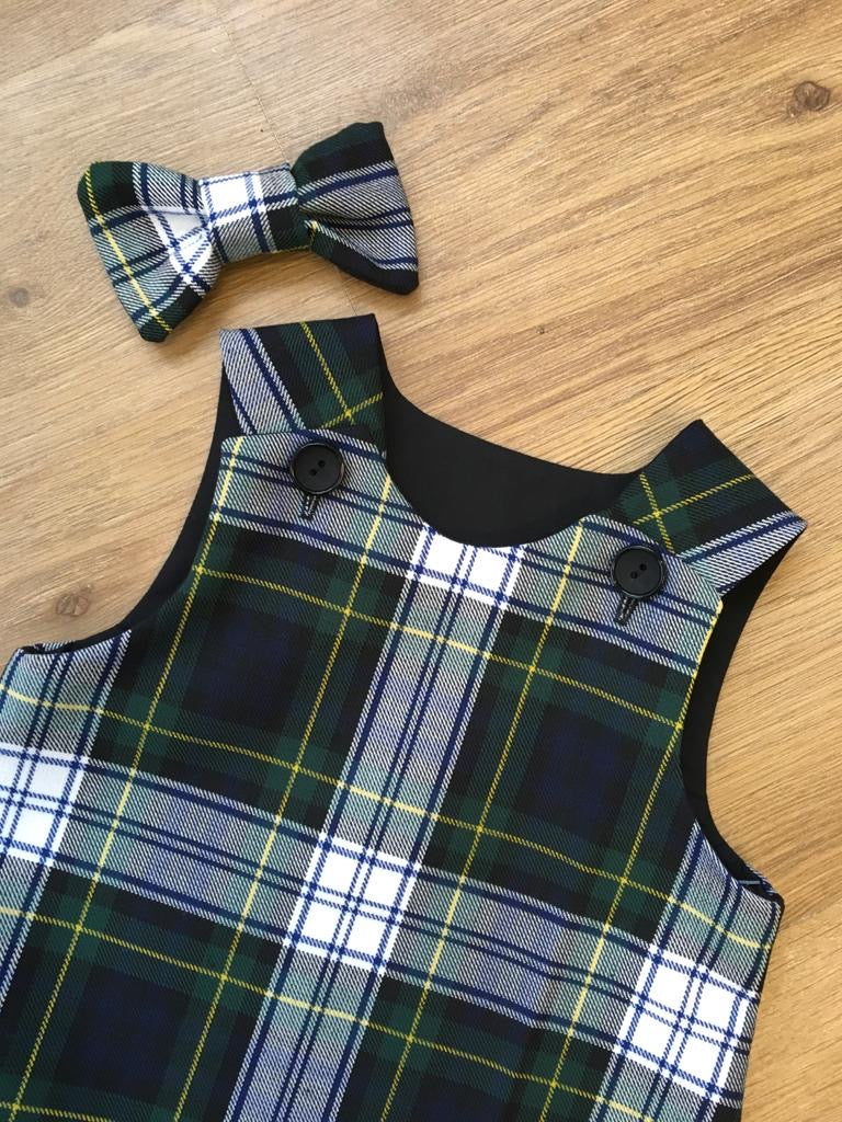 Gordon Dress Tartan, Pinafore and Hair Bow Set