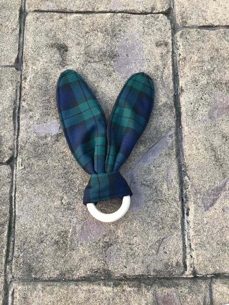 Black Watch Tartan Bunny Ear Teether
