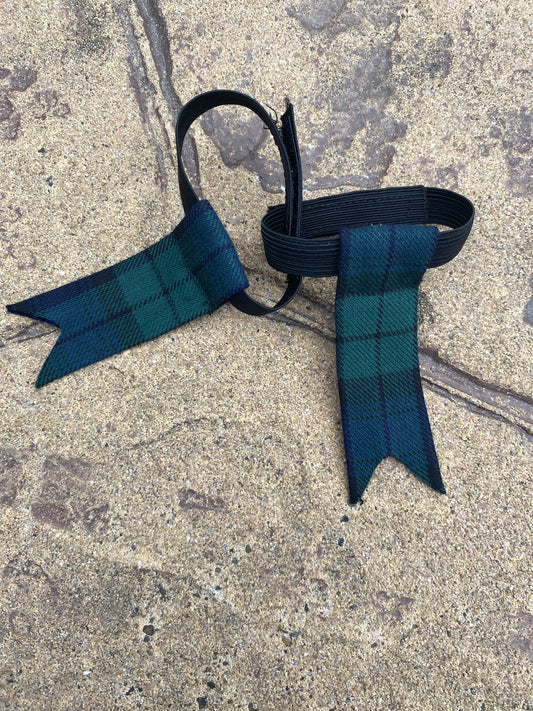 Black Watch Tartan Kilt Hose Sock Flashes, babies, children